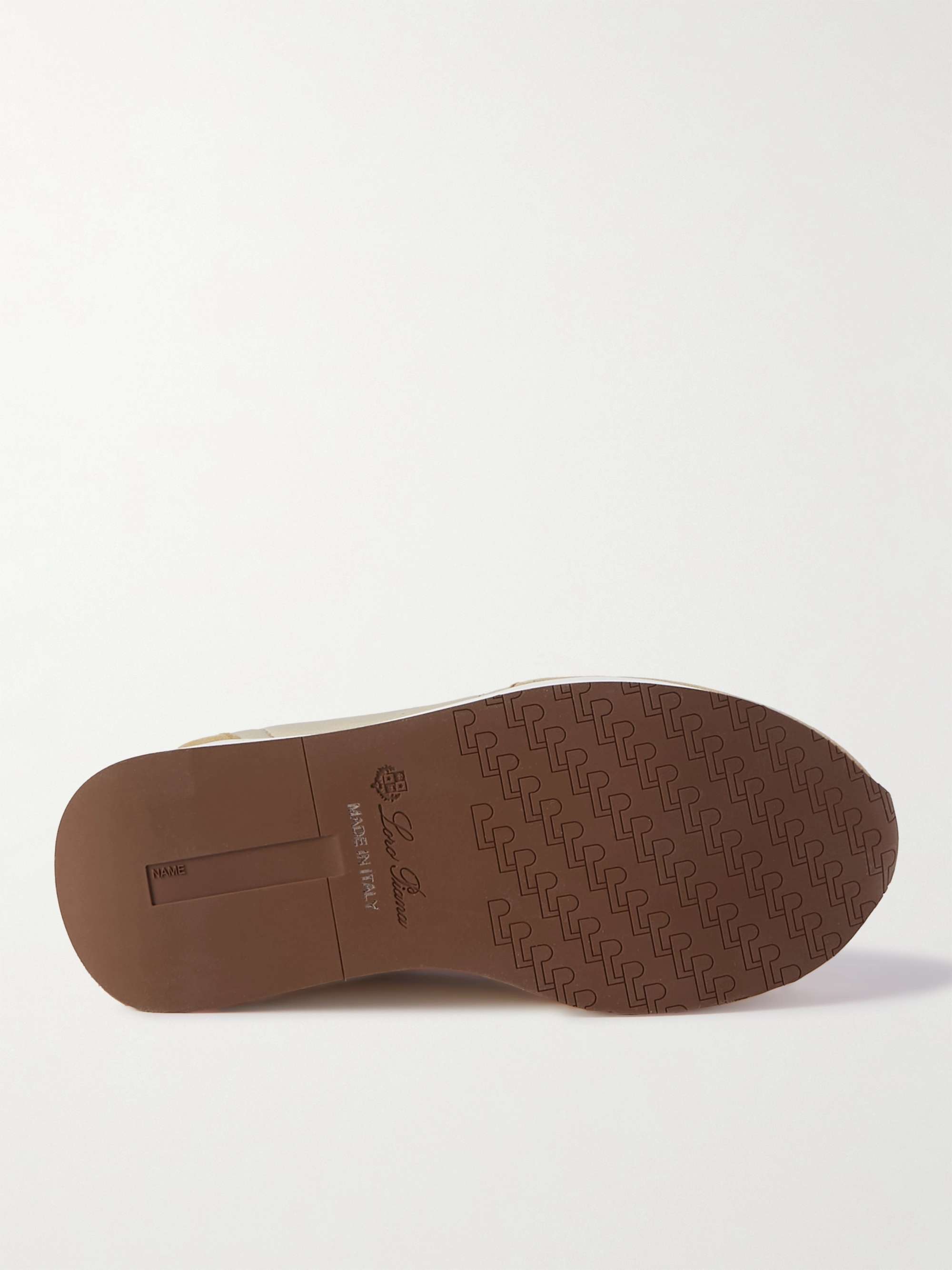 LORO PIANA KIDS حذاء سنيكرز Walk من نسيج شبكي وقطع قماشية من جلد السويد والجلد