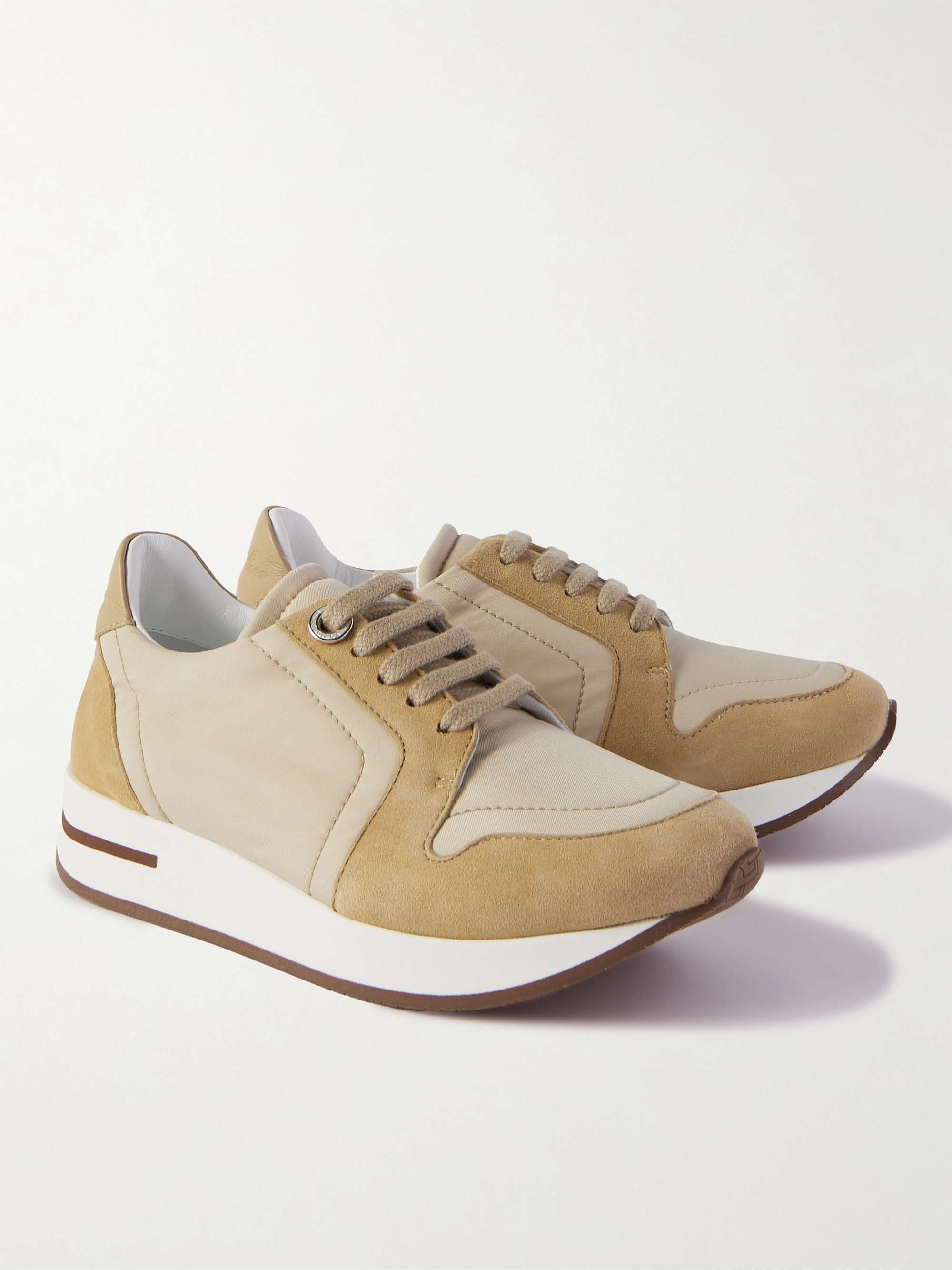 Walk Leather- and Suede-Panelled Mesh Sneakers