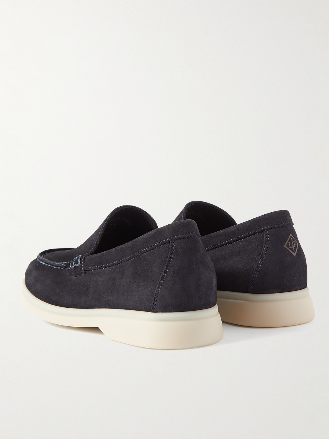 Shop Loro Piana Summer Walk Suede Loafers In Blue