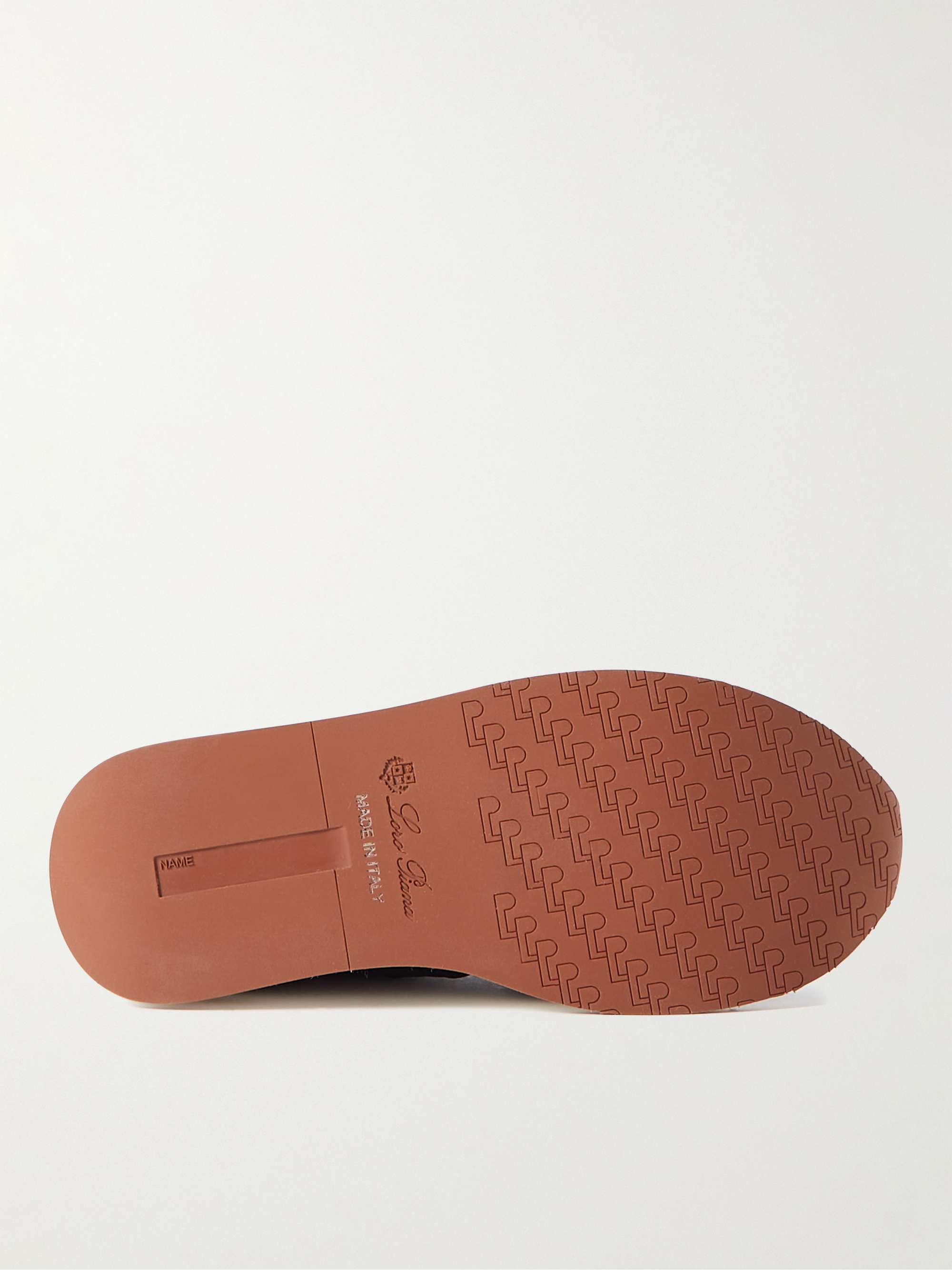 LORO PIANA KIDS Walk Leather- and Suede-Panelled Mesh Sneakers