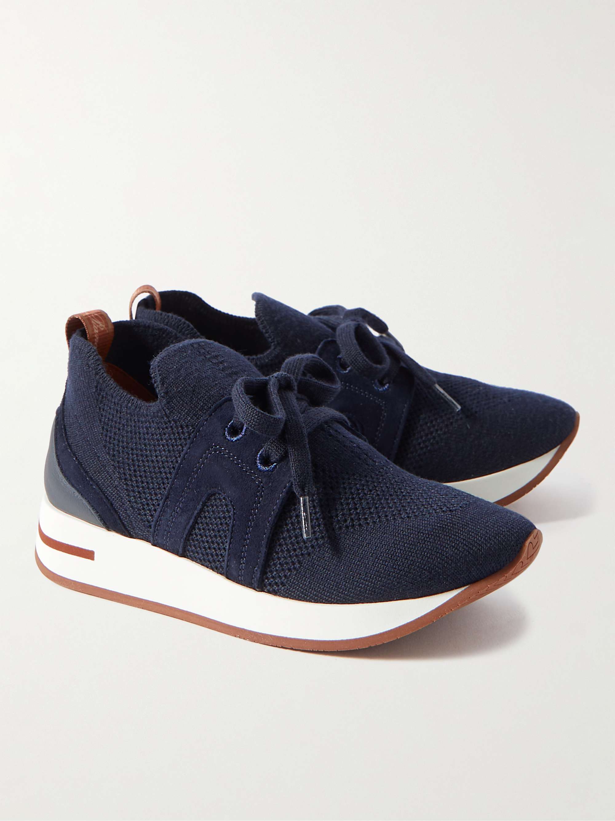 LORO PIANA KIDS Walk Leather- and Suede-Panelled Mesh Sneakers for Men ...