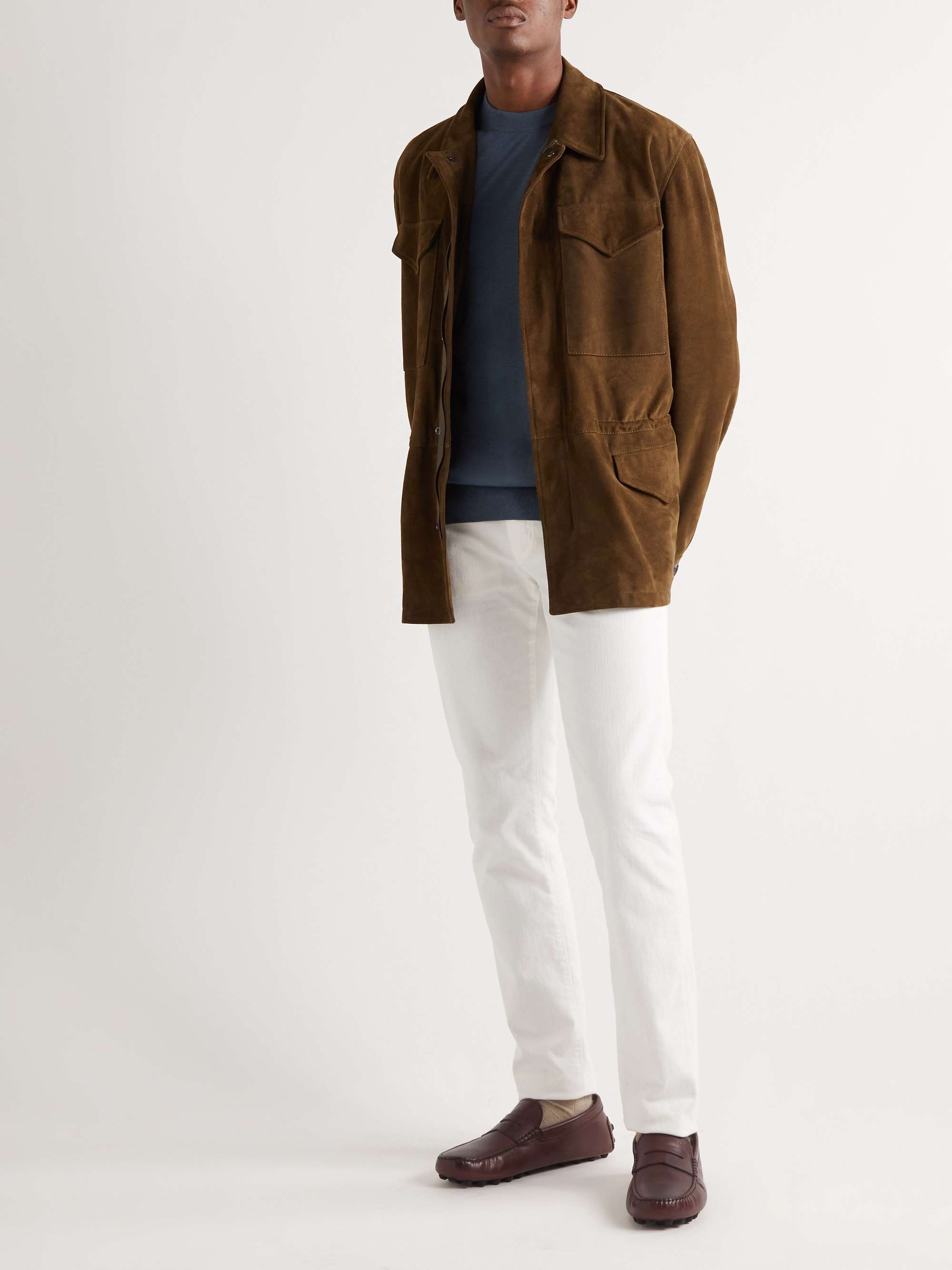 TOD'S Gommino Shearling-Lined Leather Driving Shoes