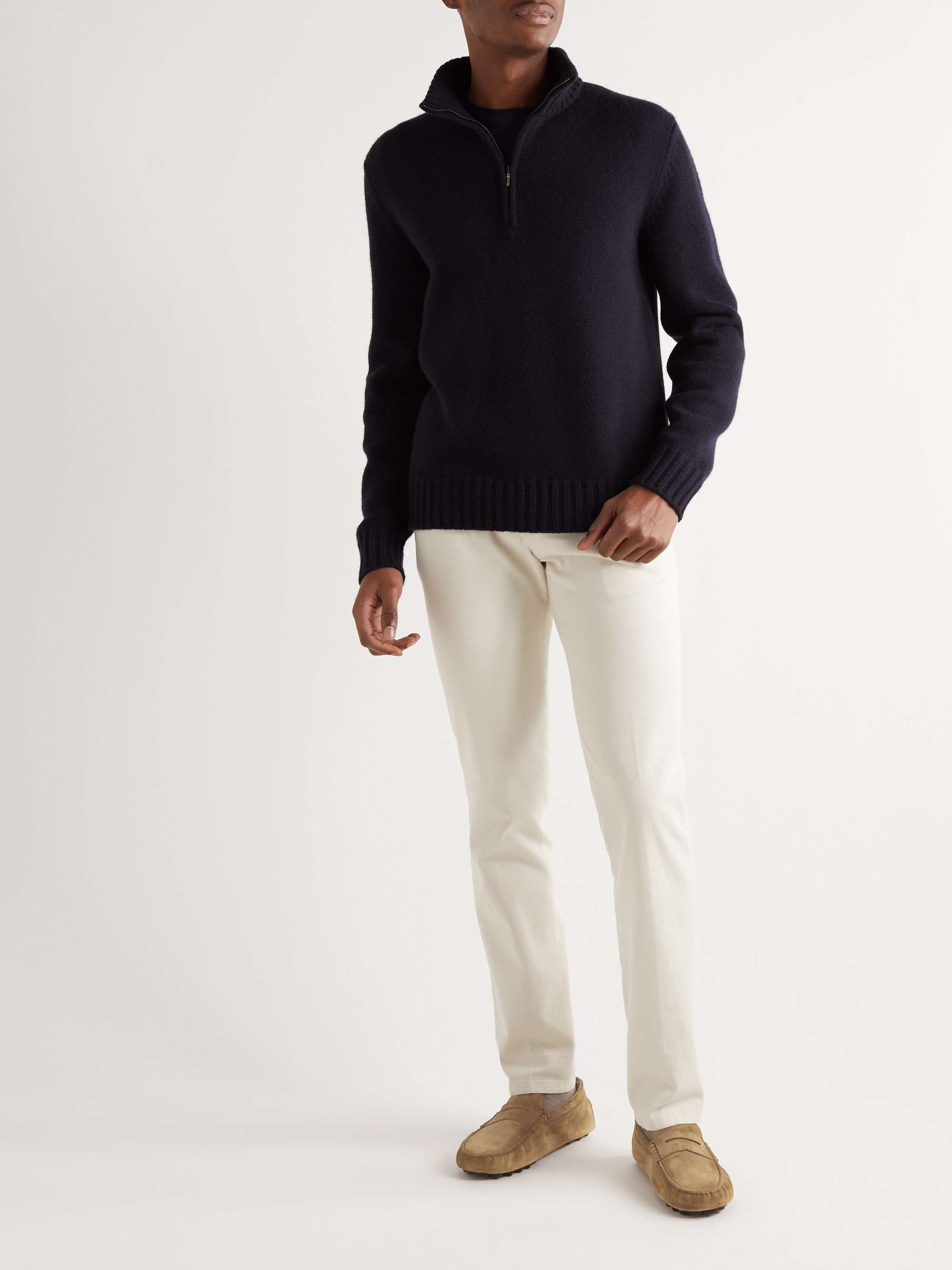TOD'S Gommino Shearling-Trimmed Suede Driving Shoes