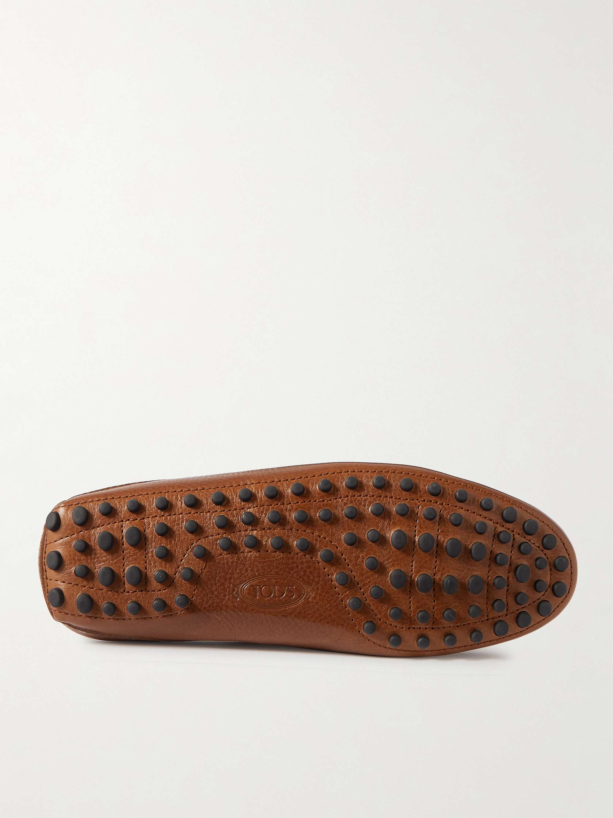 TOD'S Shearling-Lined Full-Grain Leather Slippers