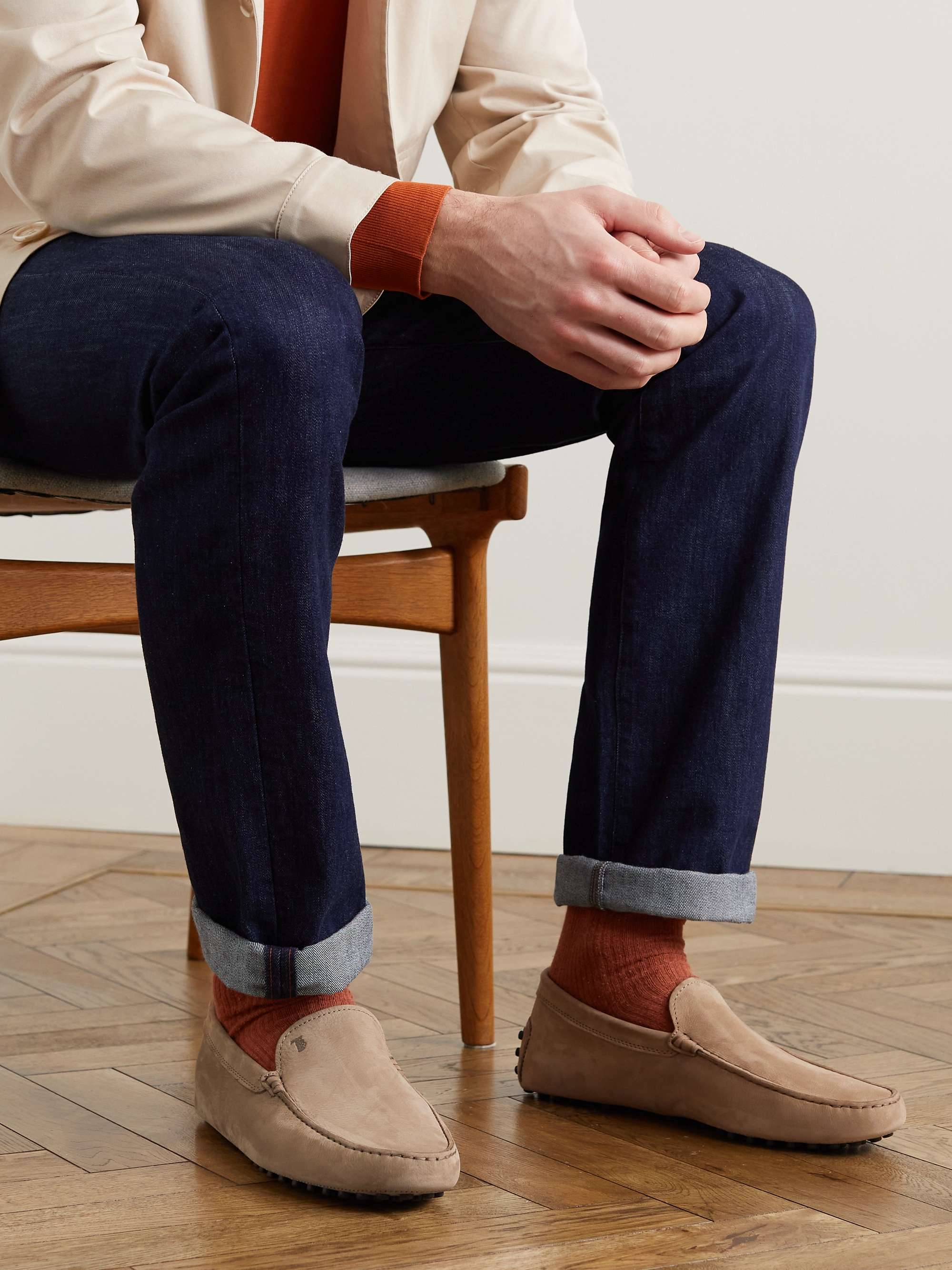 TOD'S Pantofola Gommino Nubuck Driving Shoes