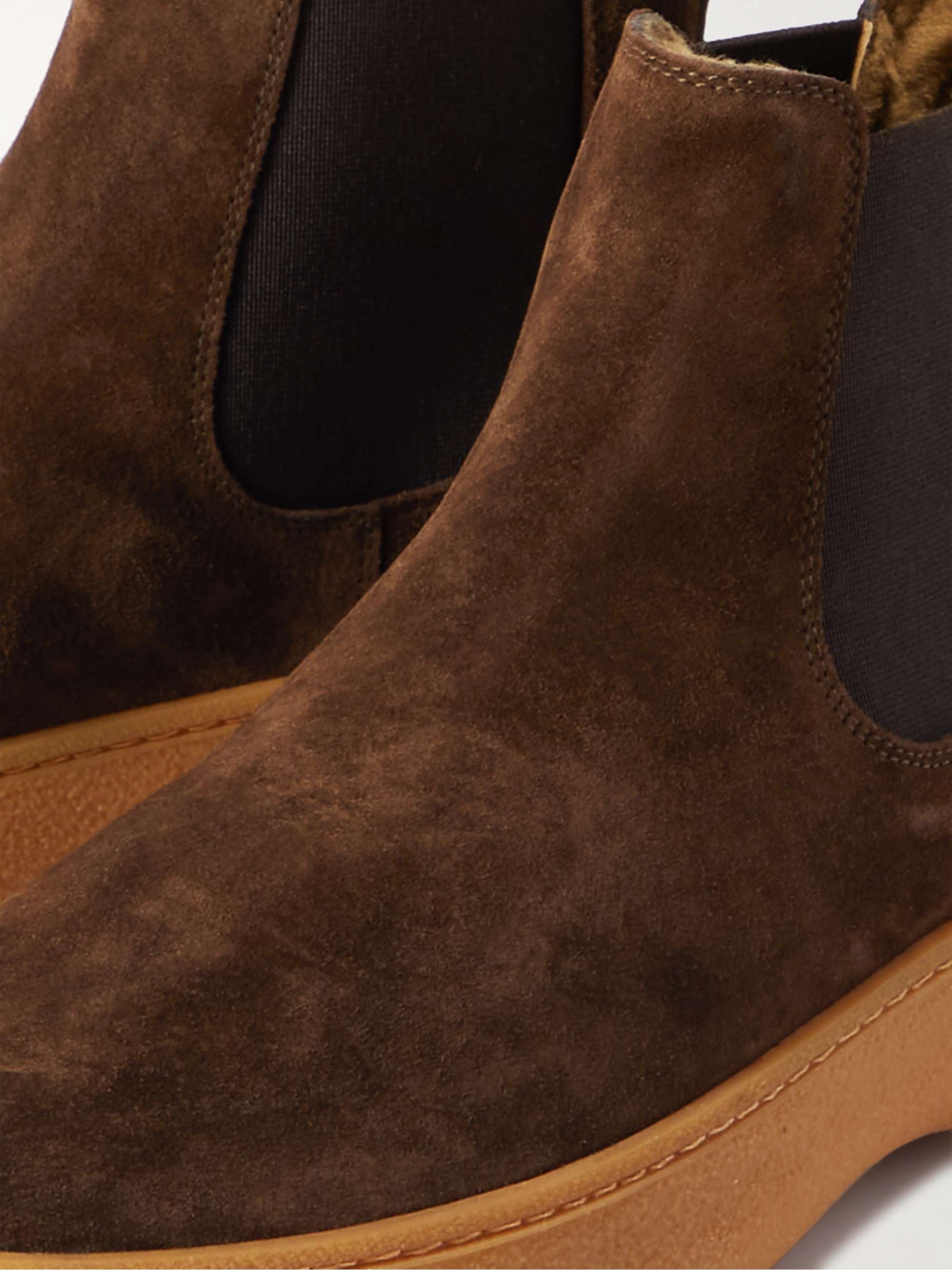 TOD'S Shearling-Lined Suede Chelsea Boots