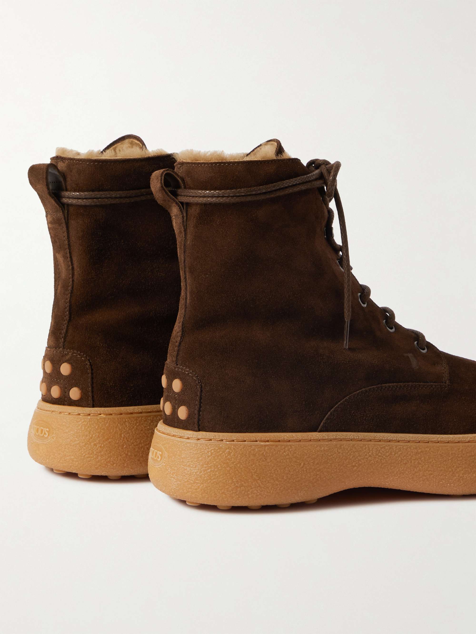 TOD'S Shearling-Lined Suede Boots