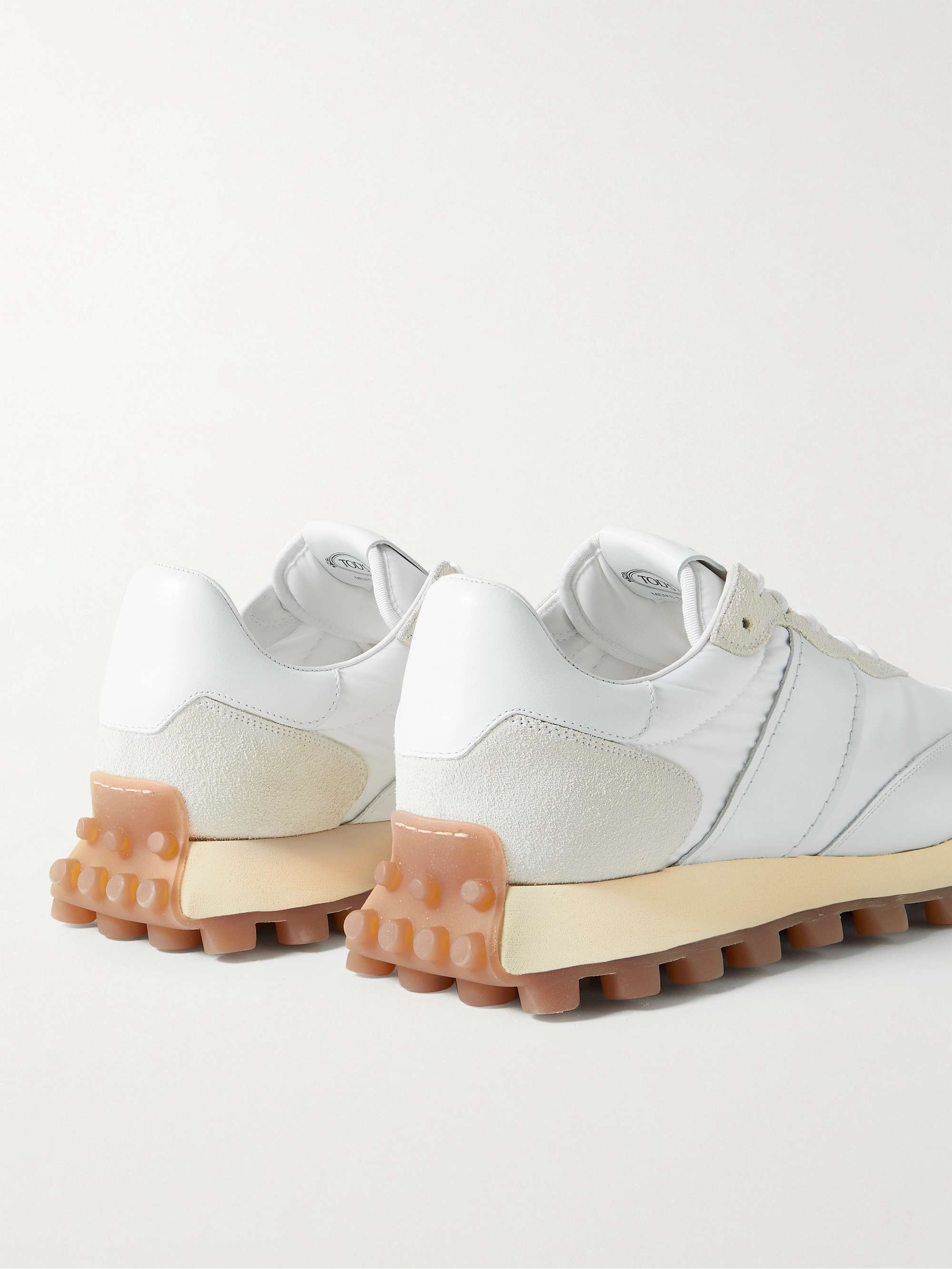 TOD'S 1T Suede and Leather-Trimmed Shell Sneakers