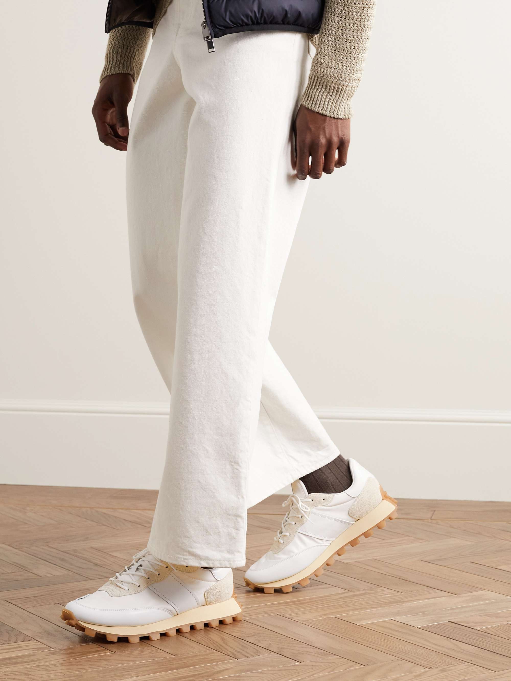 TOD'S 1T Suede and Leather-Trimmed Shell Sneakers