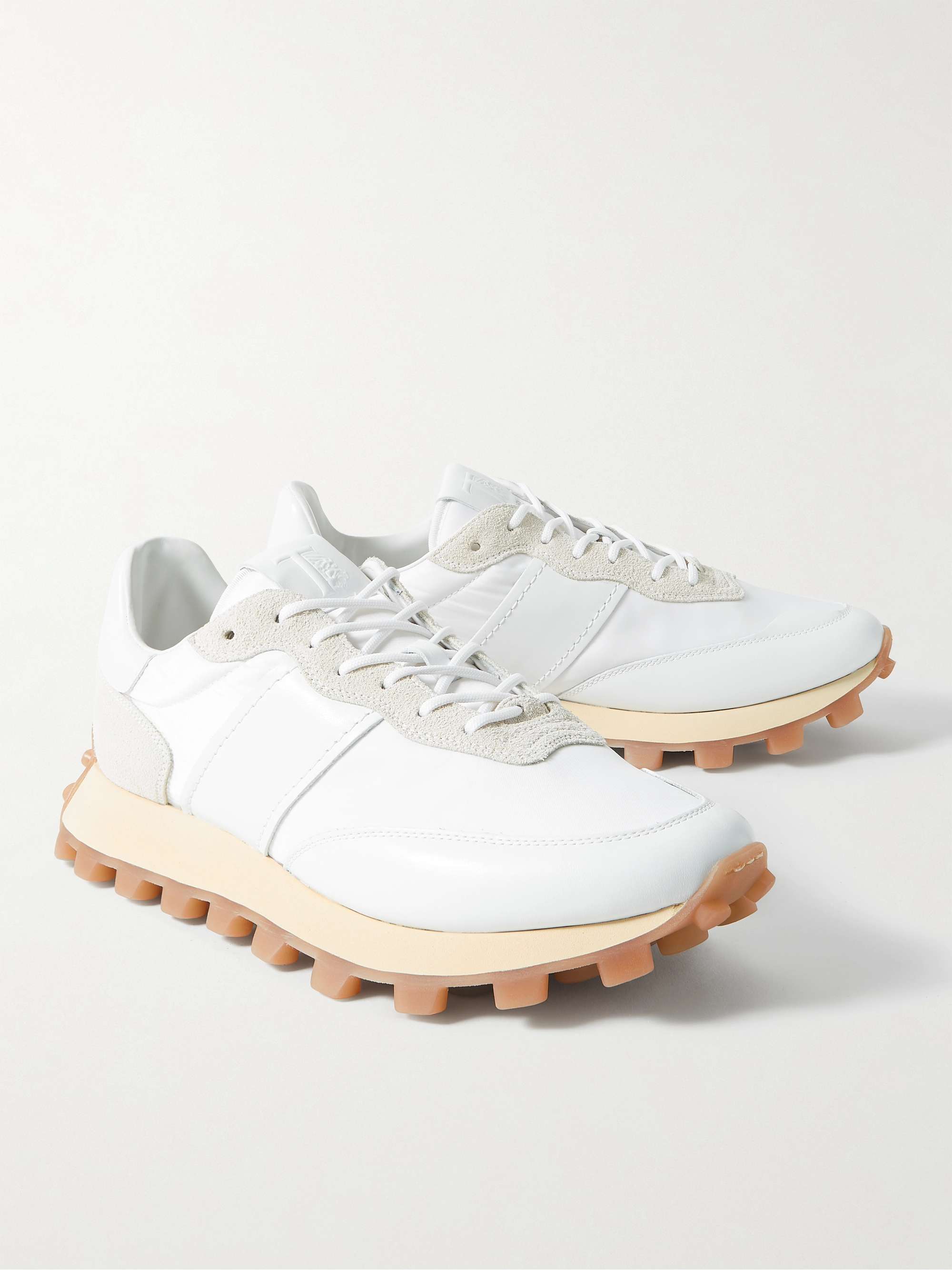 TOD'S 1T Suede and Leather-Trimmed Shell Sneakers