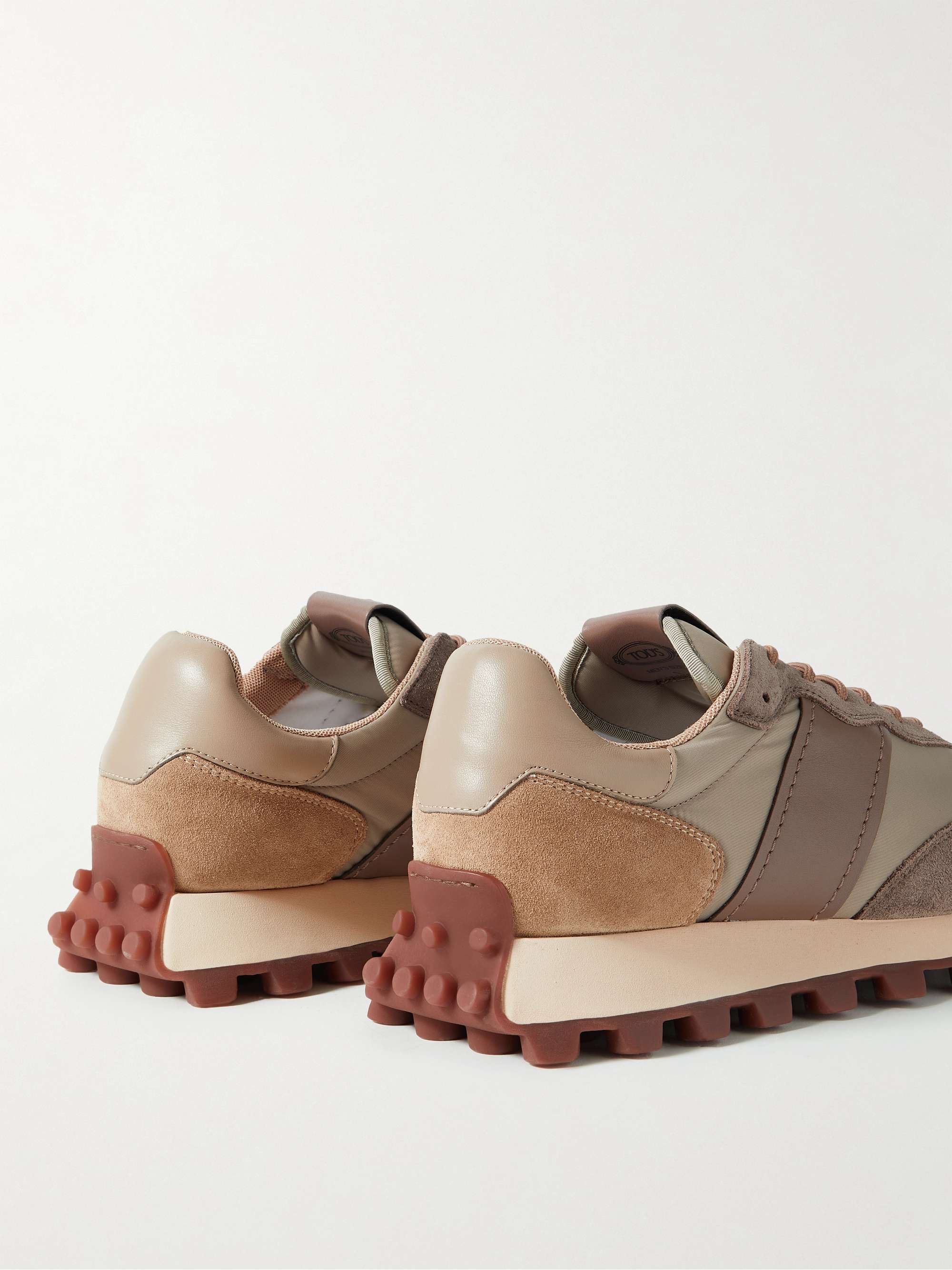 TOD'S 1T Suede and Leather-Trimmed Shell Sneakers