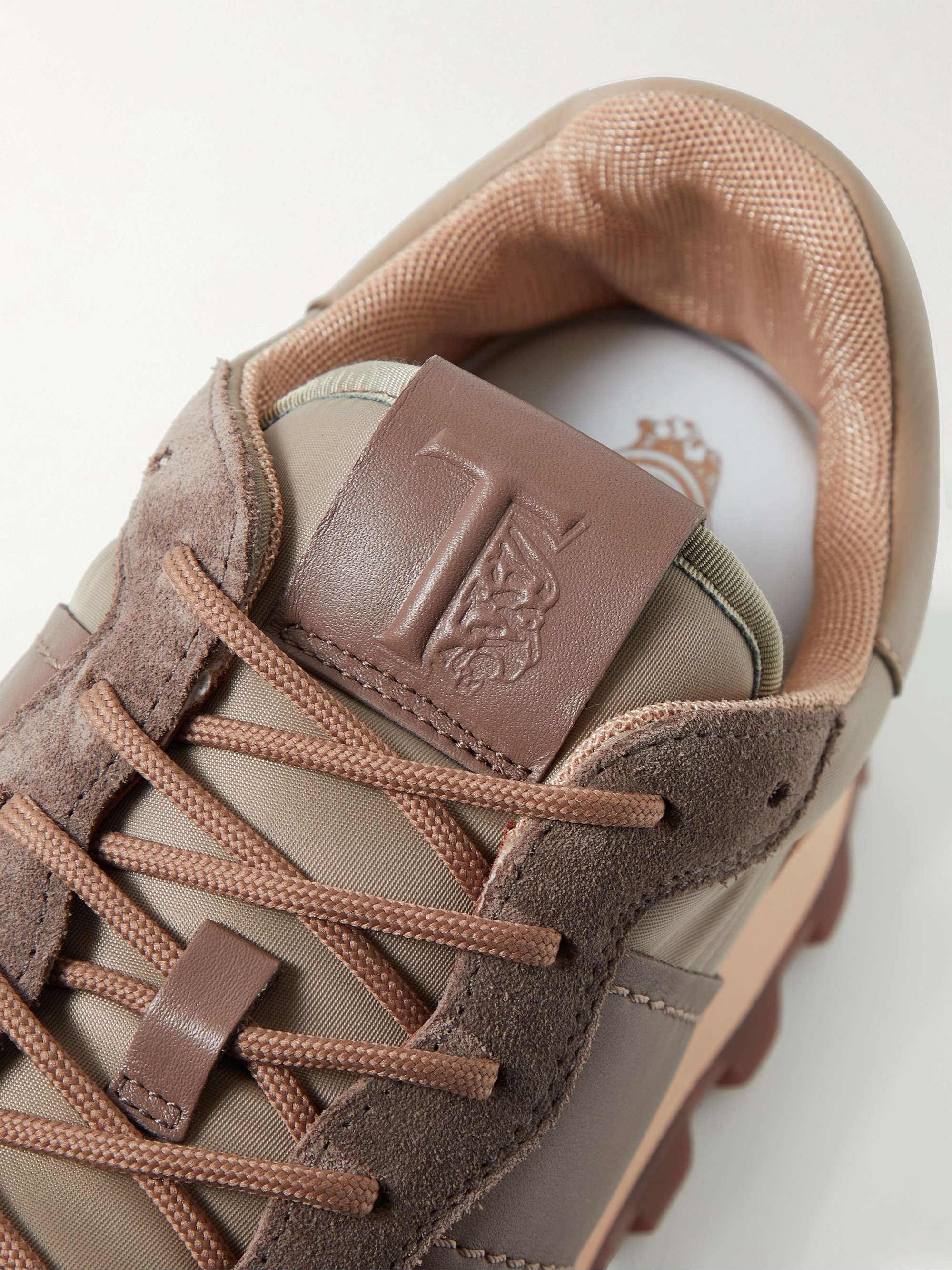 TOD'S 1T Suede and Leather-Trimmed Shell Sneakers