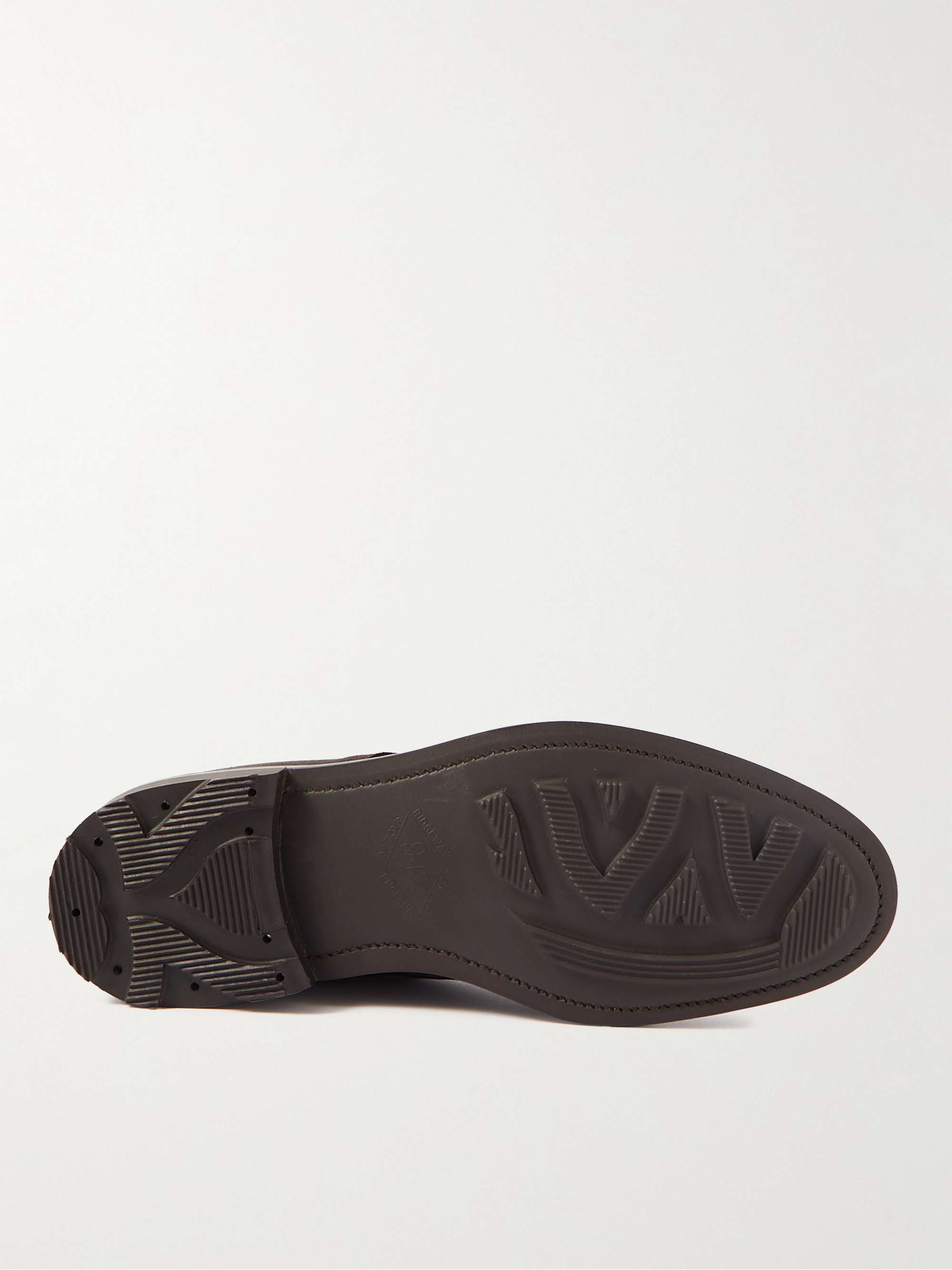 EDWARD GREEN Ambleside Waxed-Suede Lace-Up Boots
