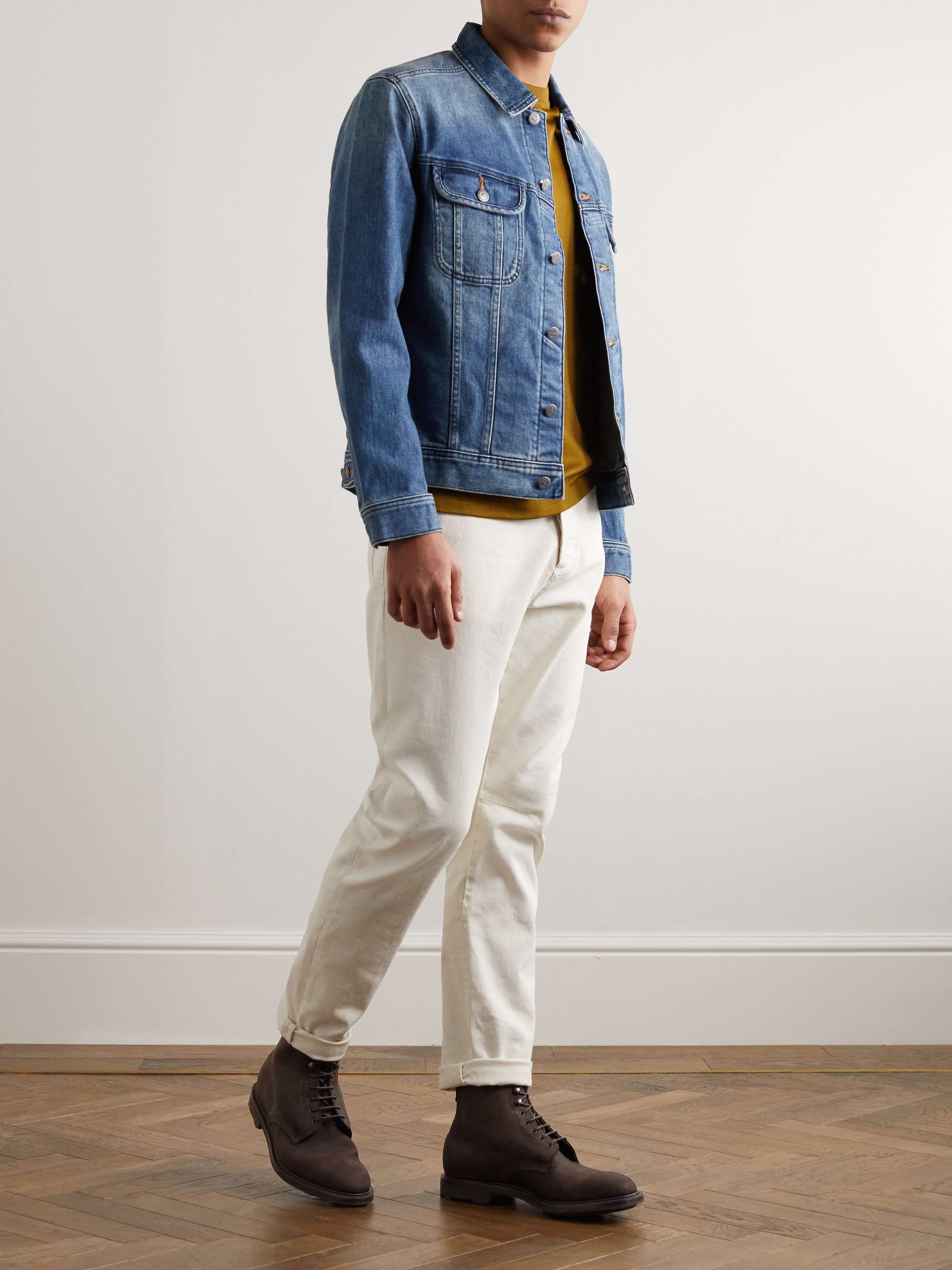 EDWARD GREEN Ambleside Waxed-Suede Lace-Up Boots