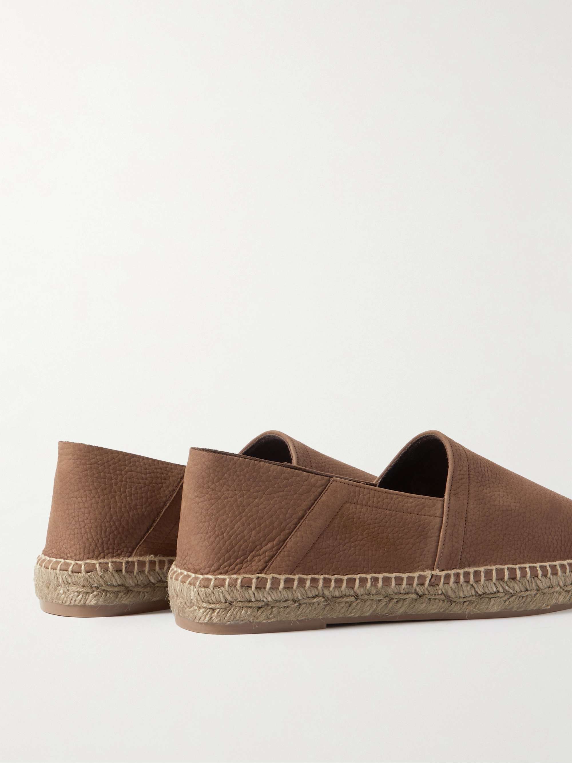 TOM FORD Barnes Textured-Leather Espadrilles