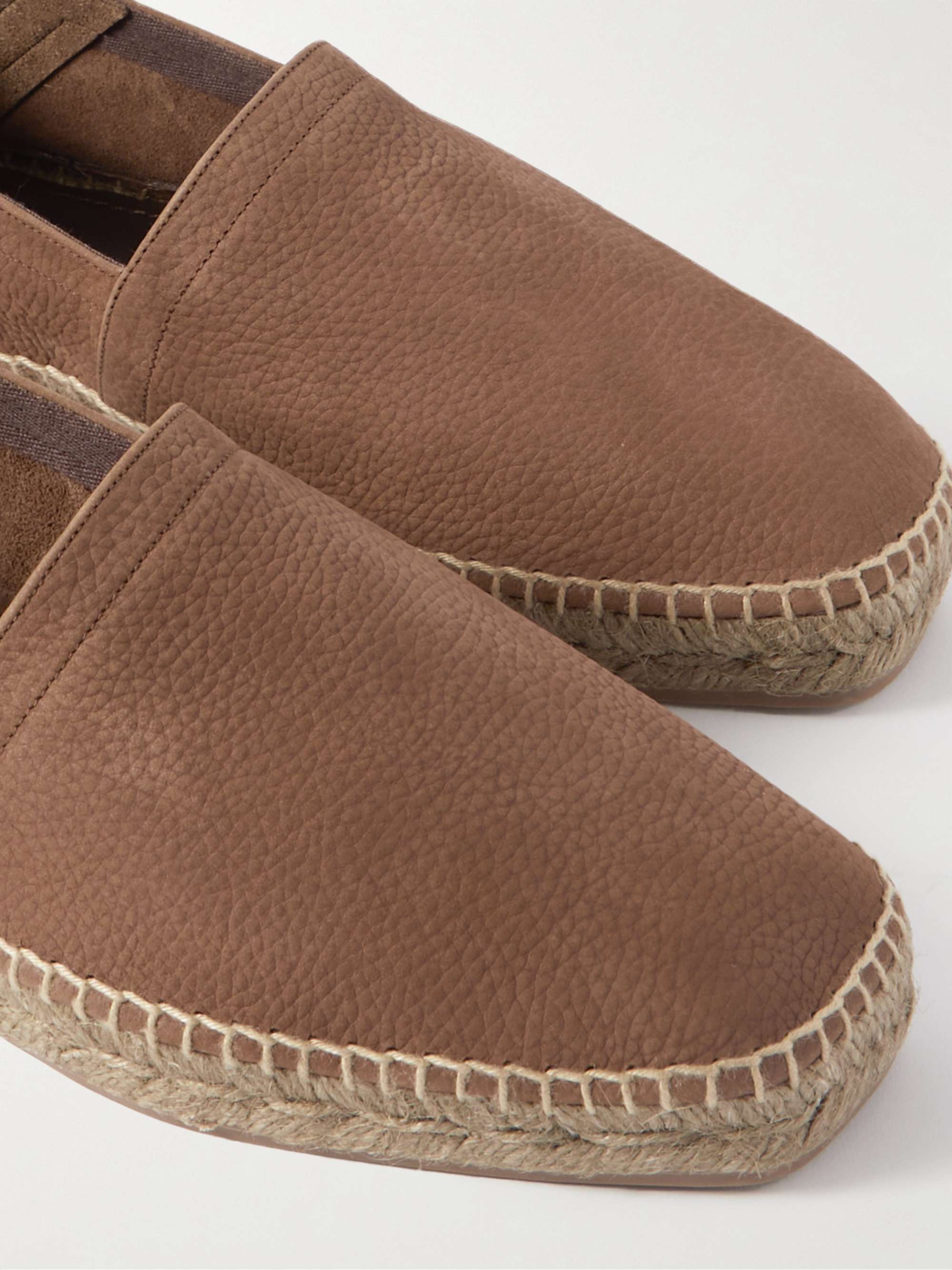 TOM FORD Barnes Textured-Leather Espadrilles