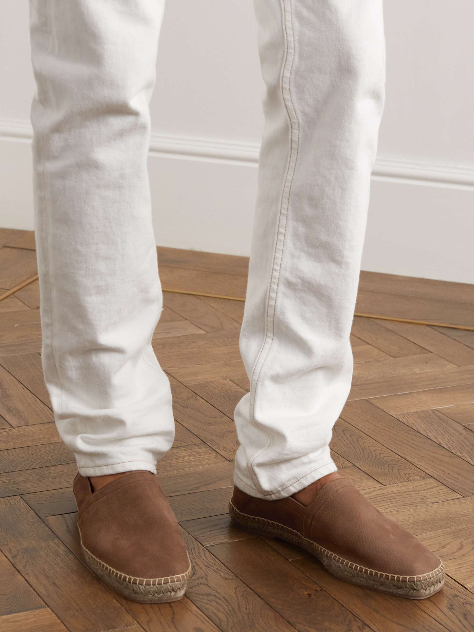 TOM FORD Barnes Textured-Leather Espadrilles