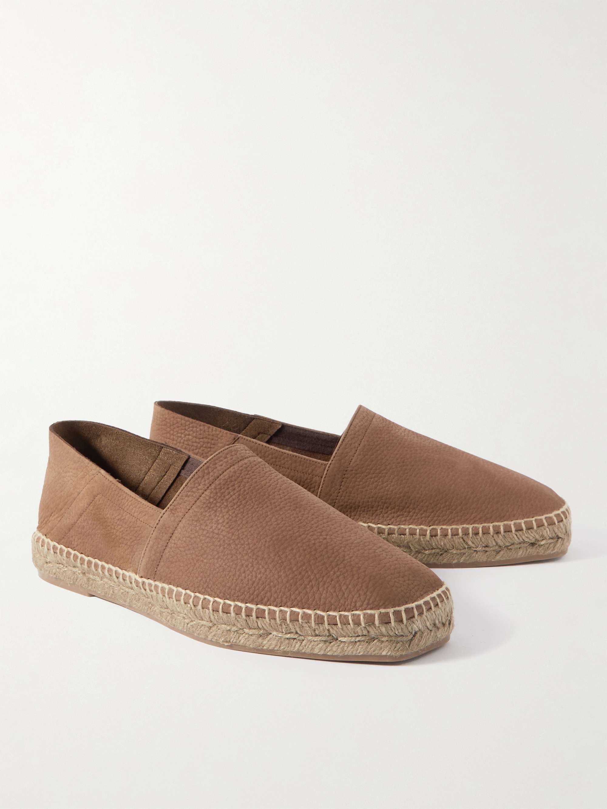 TOM FORD Barnes Textured-Leather Espadrilles