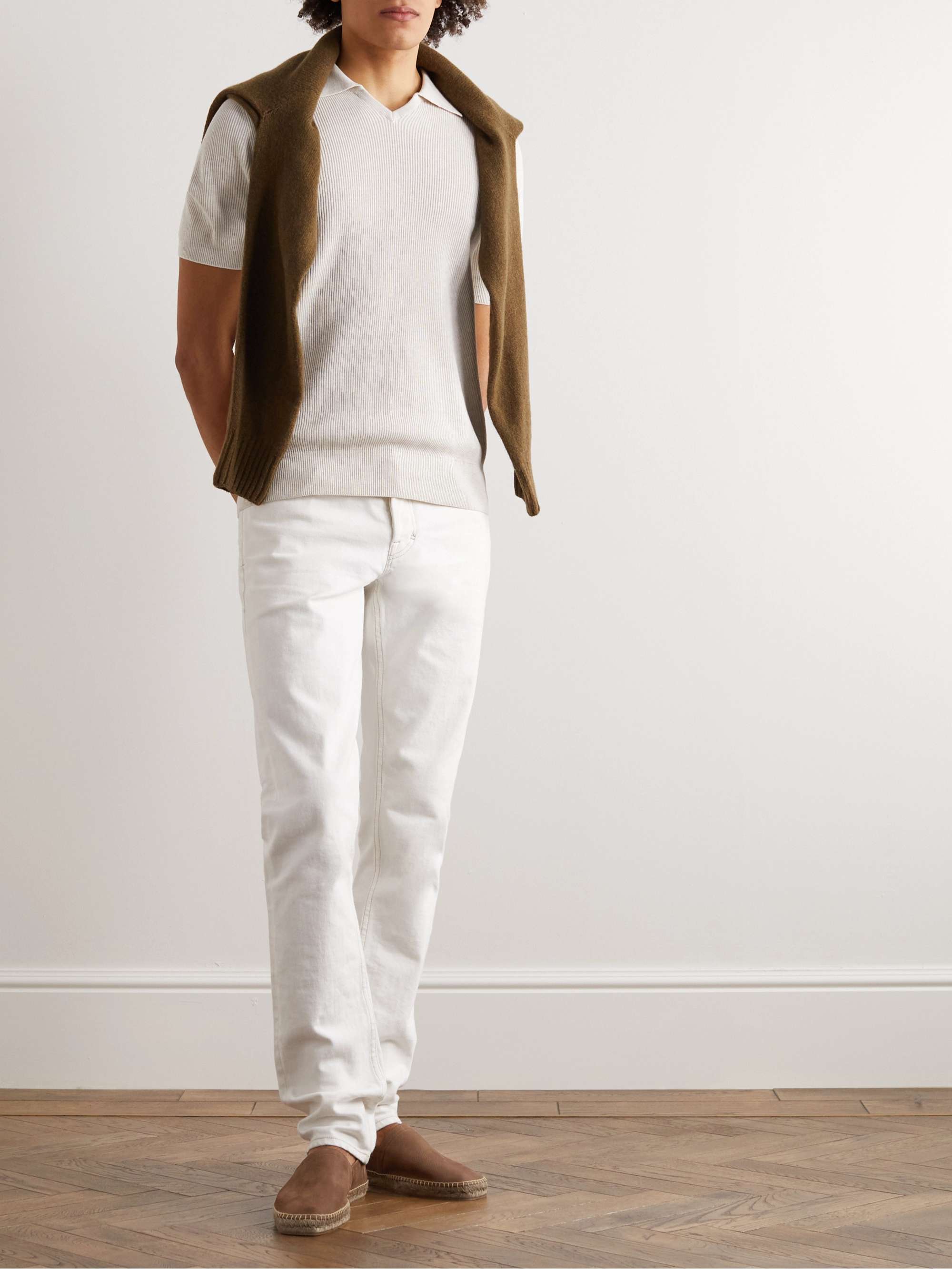 TOM FORD Barnes Textured-Leather Espadrilles