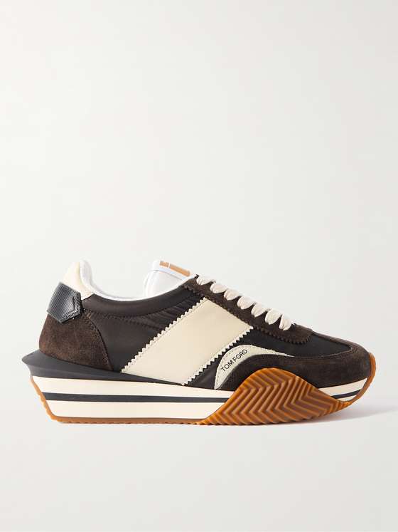 mrporter.com | James Rubber-Trimmed Leather, Suede and Nylon Sneakers