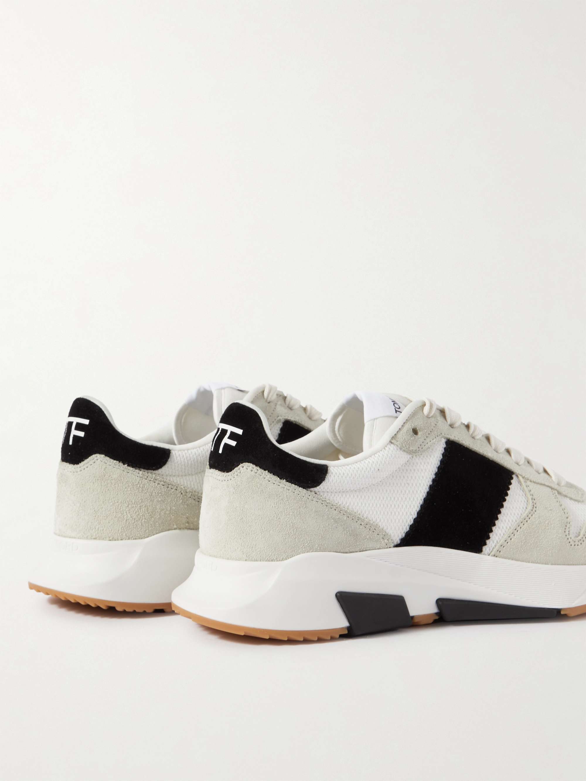 TOM FORD Jagga Suede and Mesh Sneakers