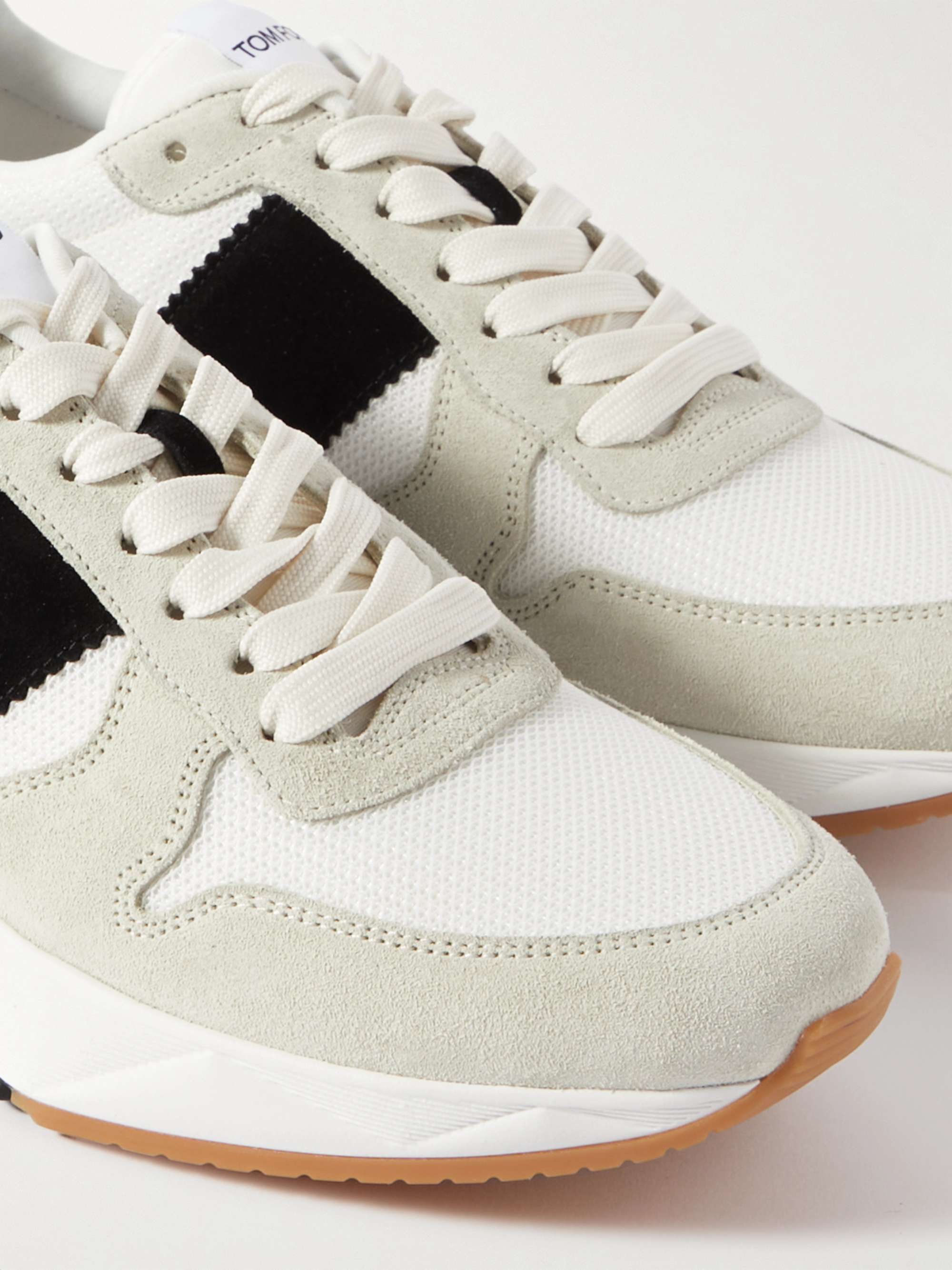 TOM FORD Jagga Suede and Mesh Sneakers