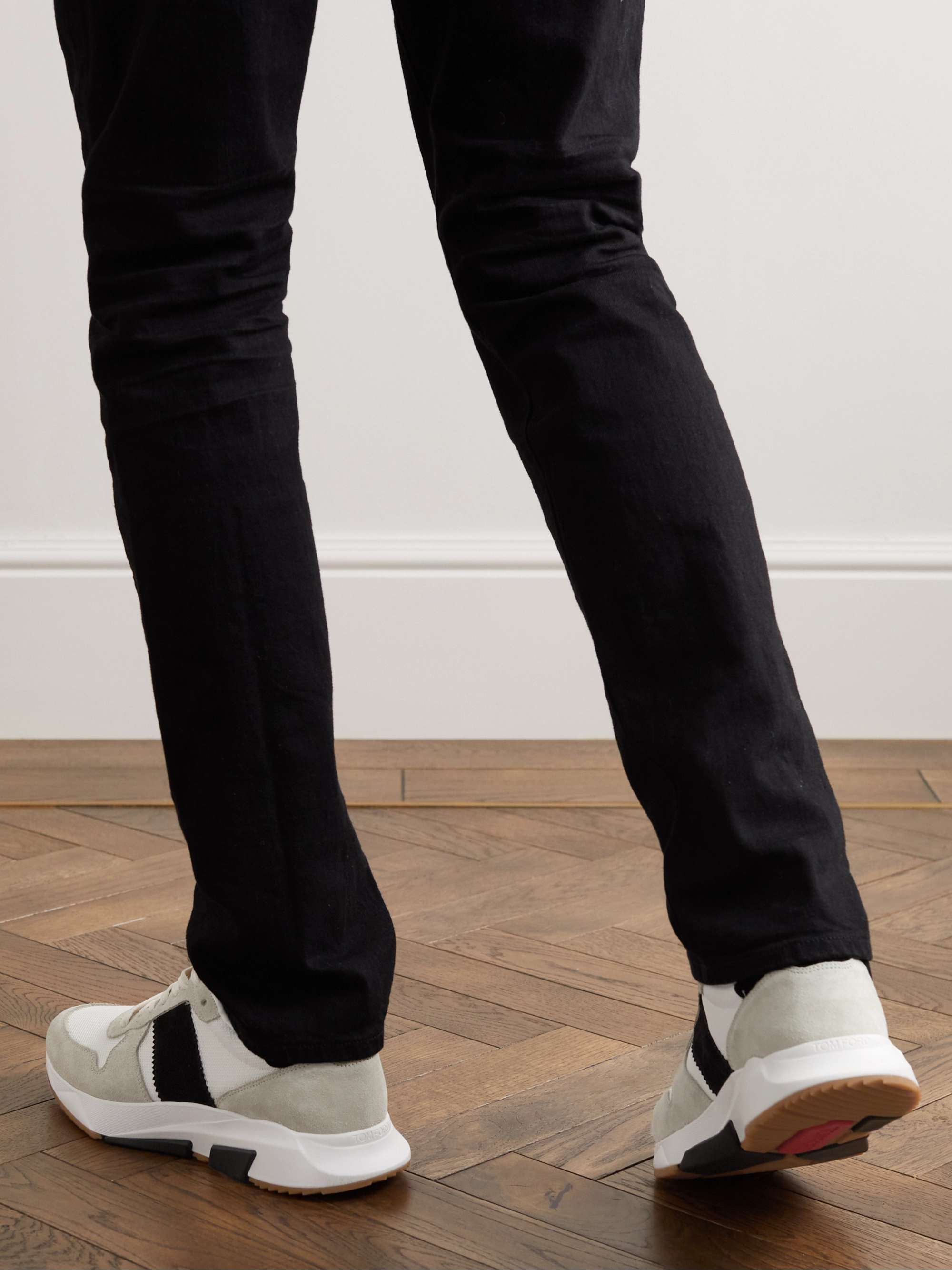 TOM FORD Jagga Suede and Mesh Sneakers