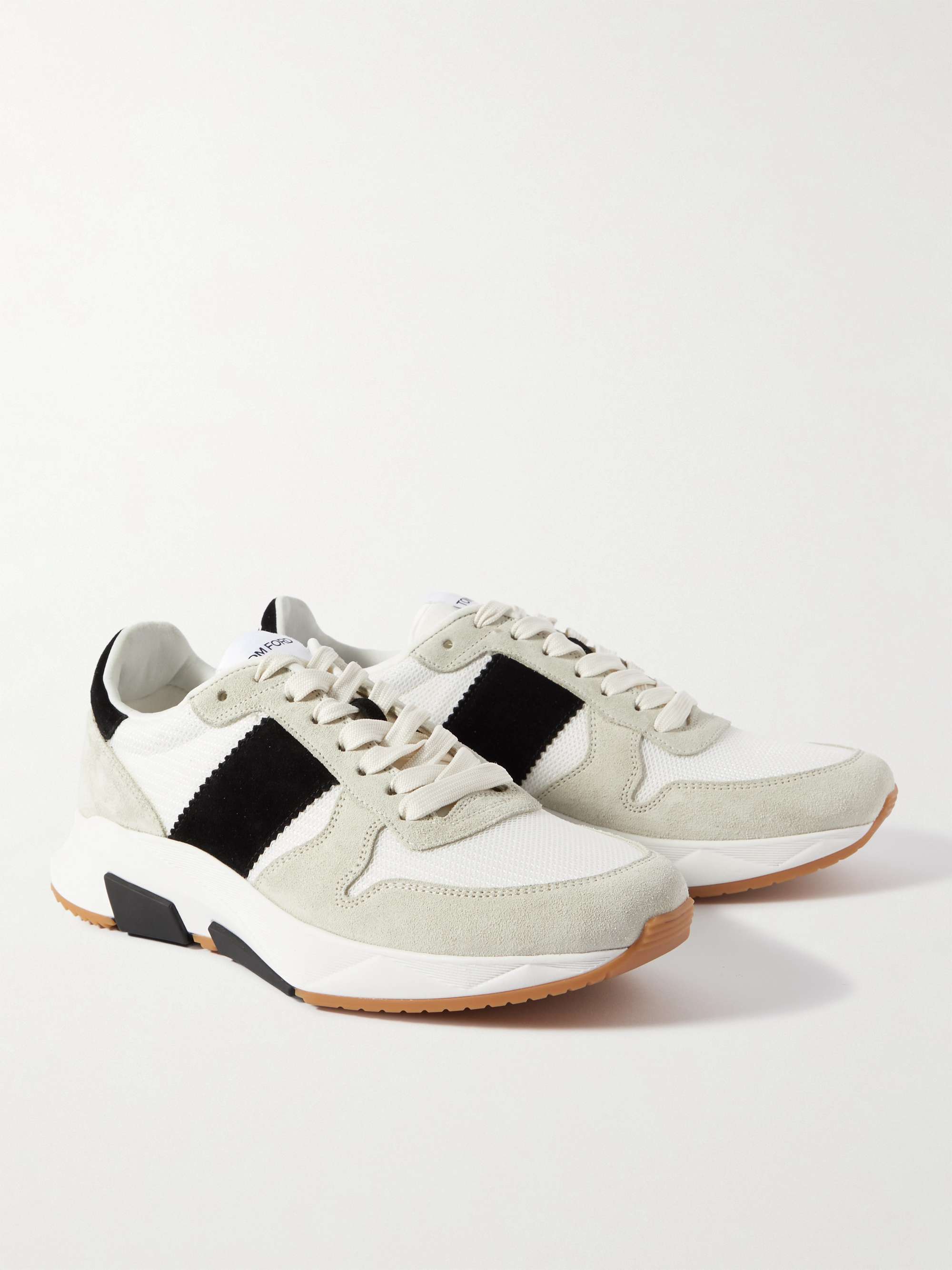 TOM FORD Jagga Suede and Mesh Sneakers
