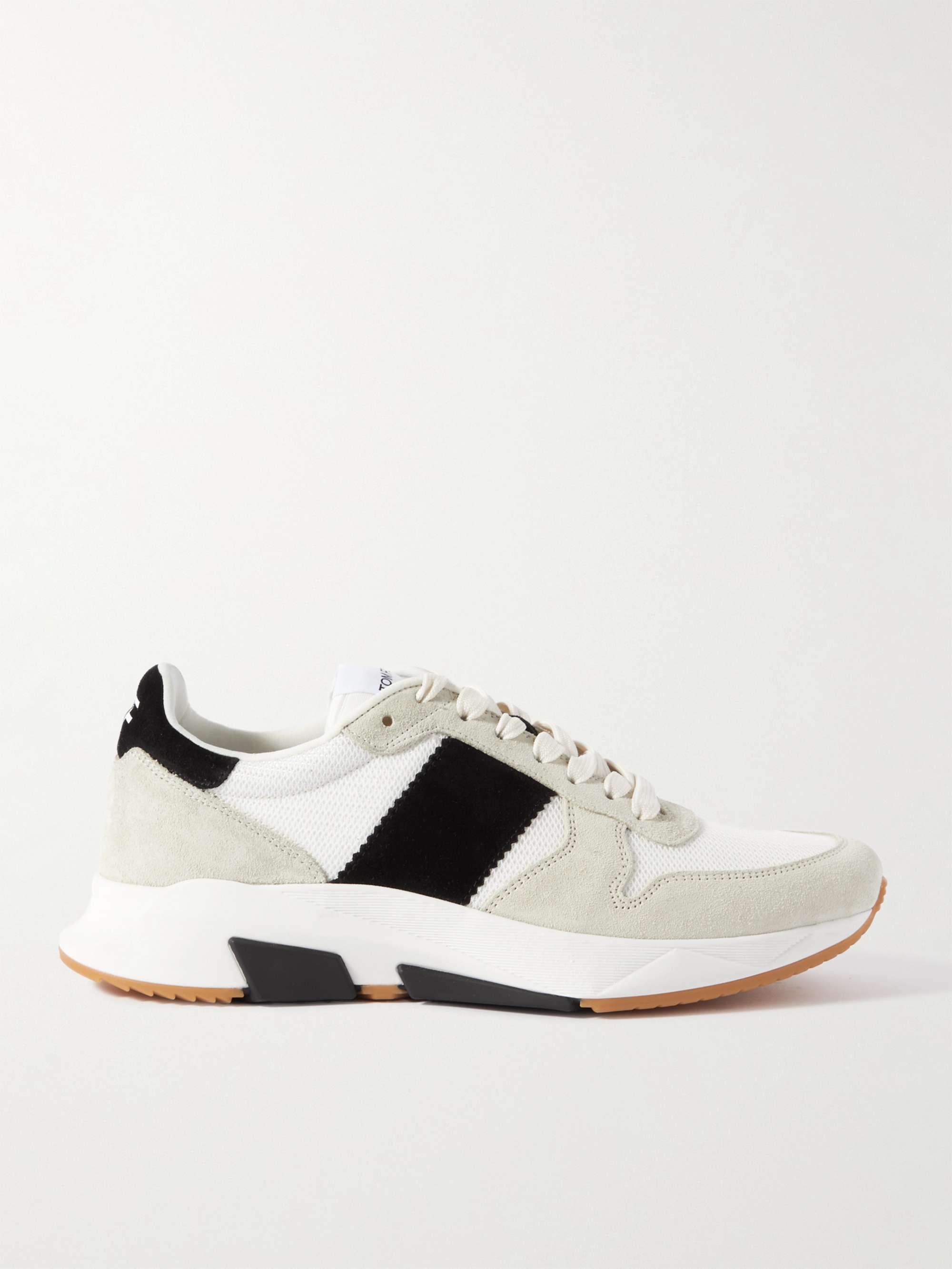 TOM FORD Jagga Suede and Mesh Sneakers