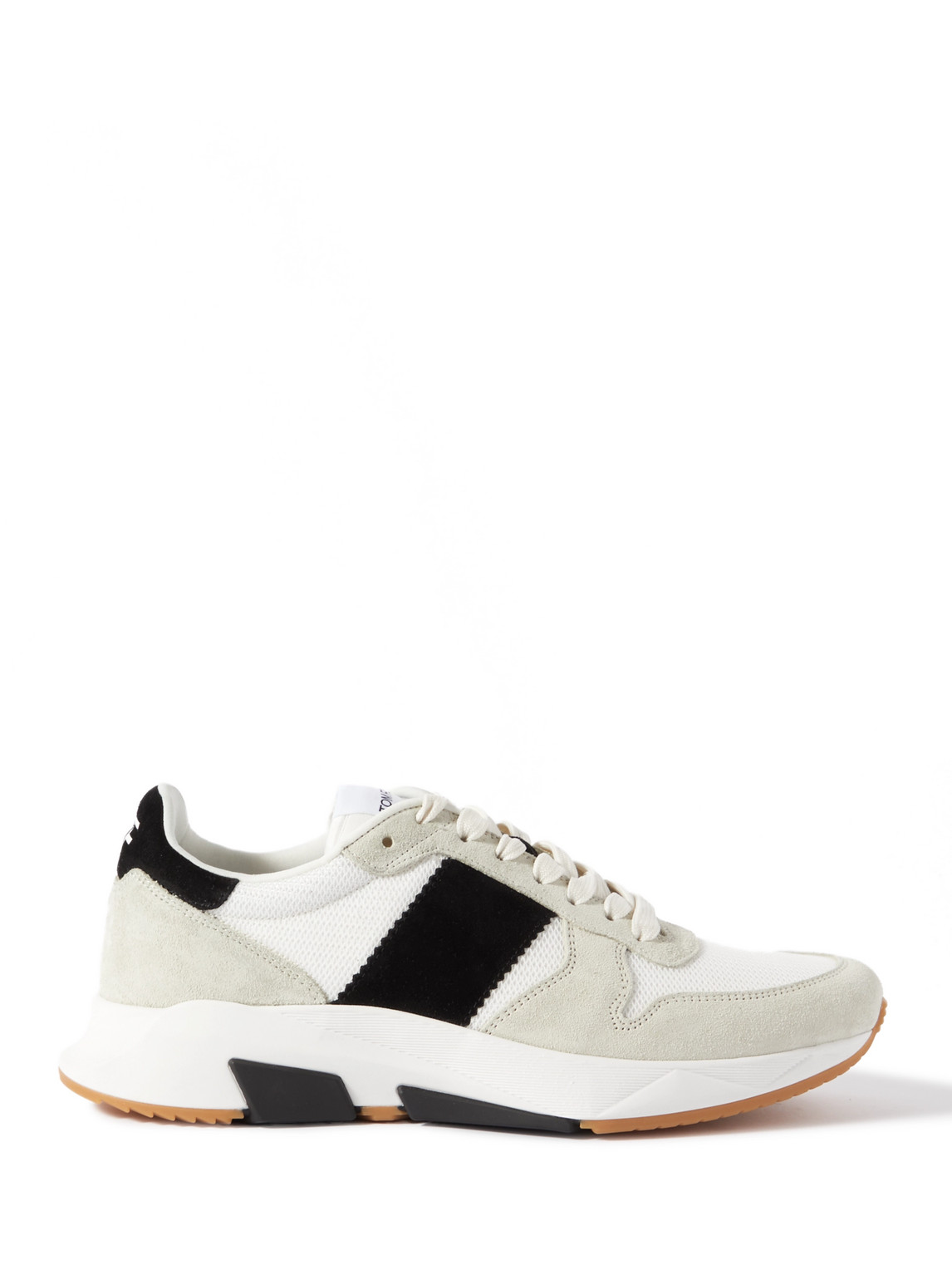 Tom Ford Suede And Technical Material Low Top Sneakers In White | ModeSens