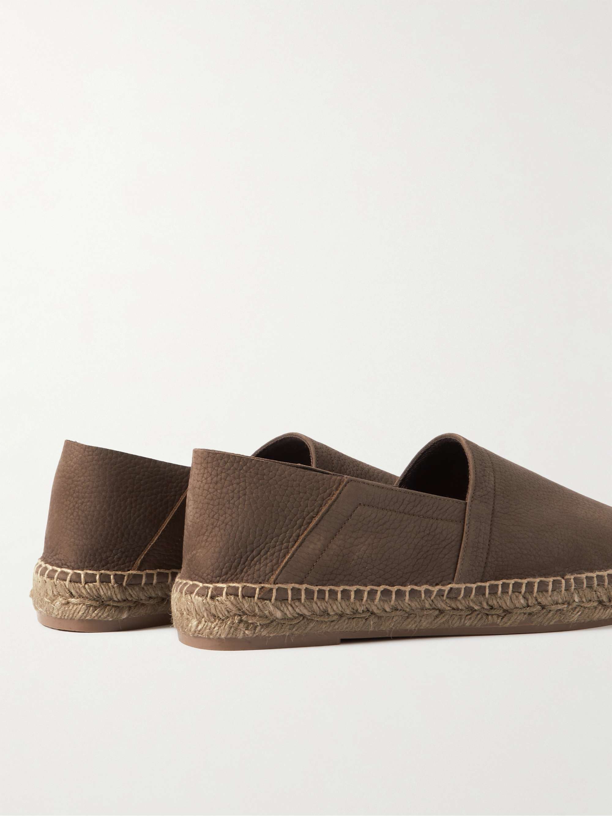 TOM FORD Barnes Textured-Leather Espadrilles