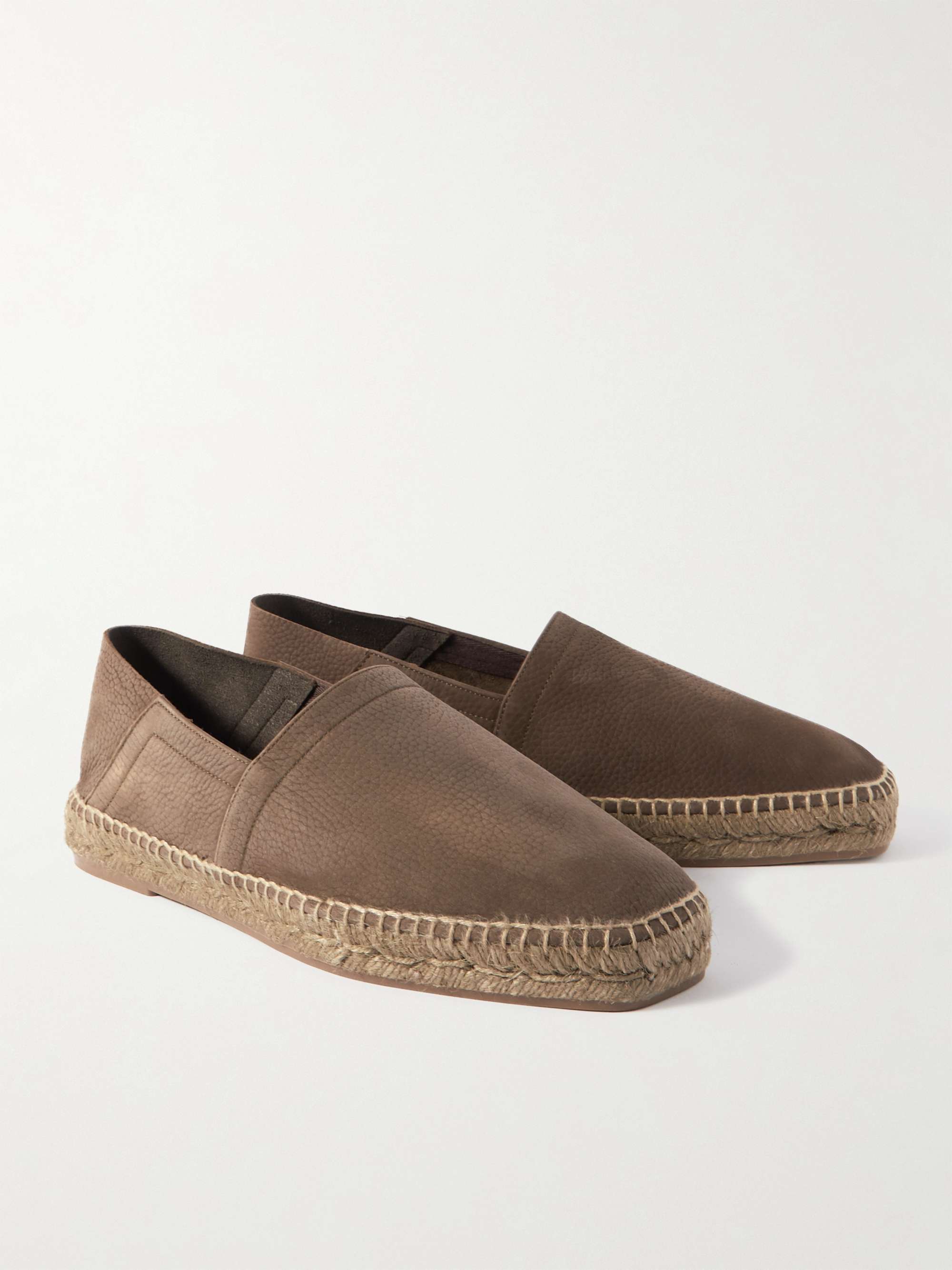 TOM FORD Barnes Textured-Leather Espadrilles