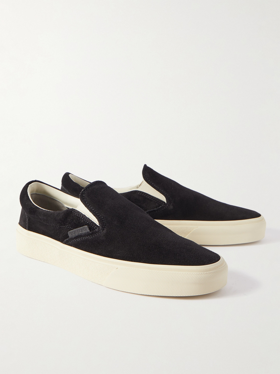 Shop Tom Ford Jude Suede Slip-on Sneakers In Black