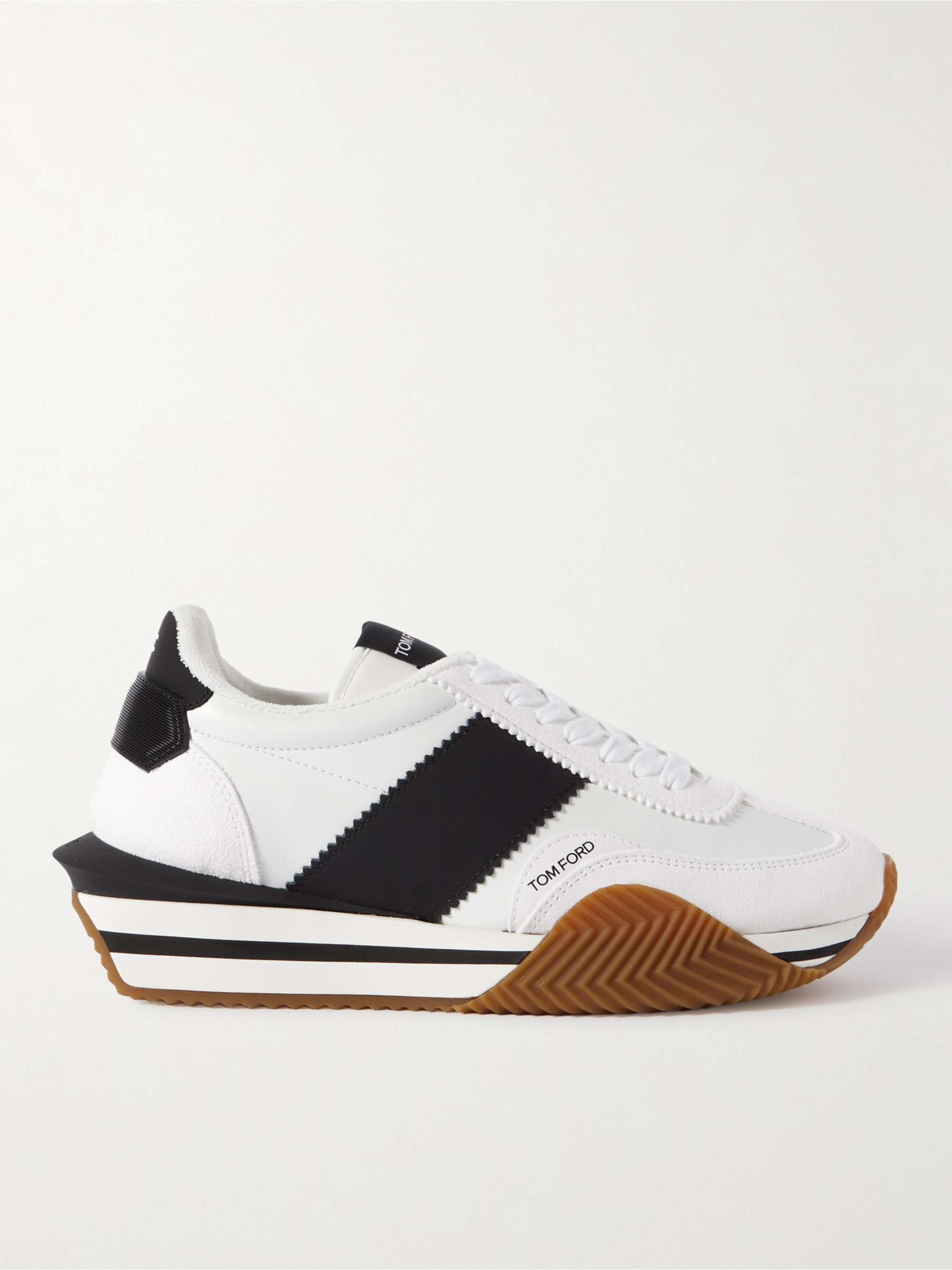 Gæstfrihed hver slogan TOM FORD James Rubber-Trimmed Leather and Suede Sneakers for Men | MR PORTER