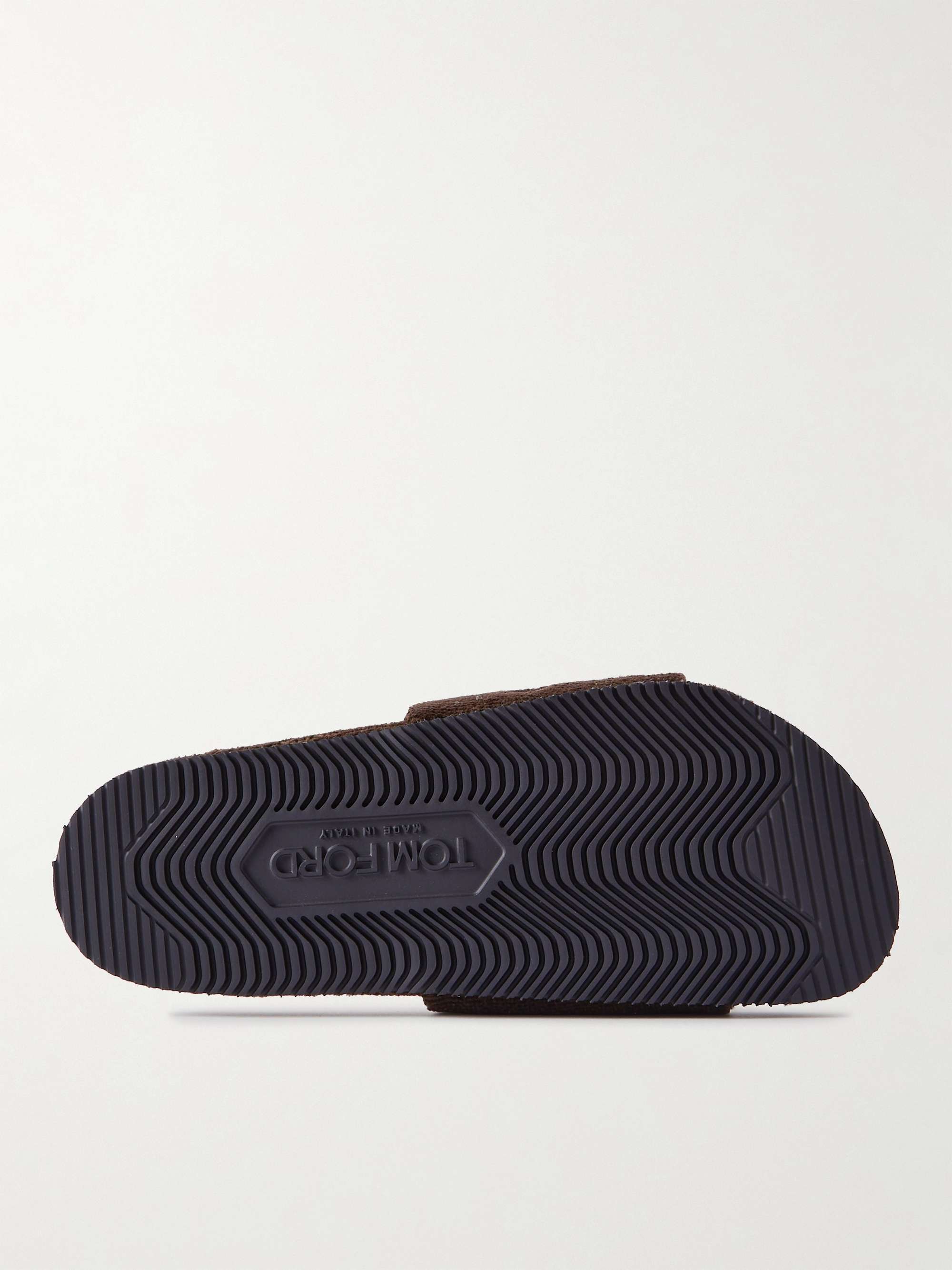 TOM FORD Harrison Logo-Embroidered Zebra-Print Terry Sandals