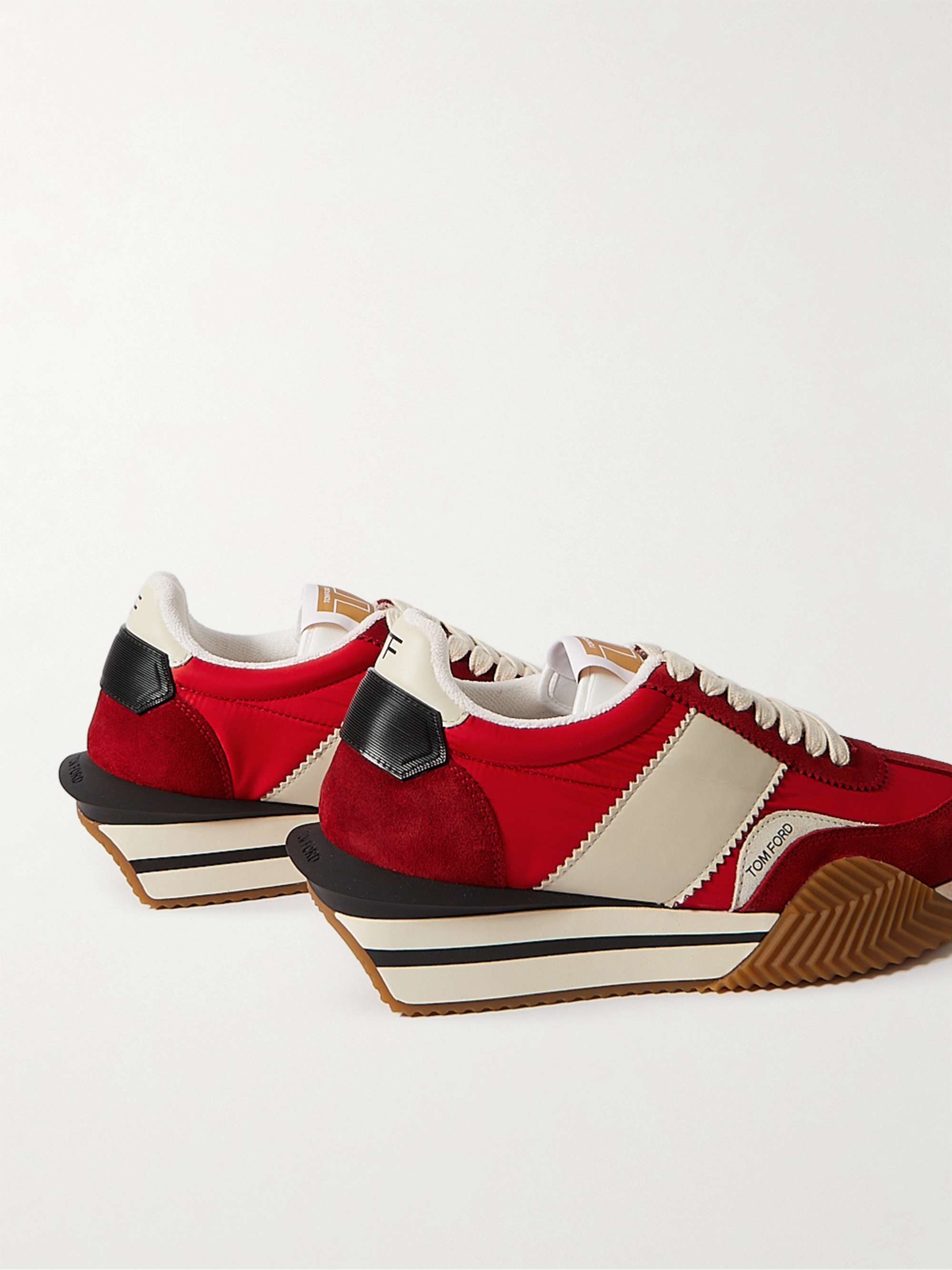 TOM FORD James Leather-Trimmed Nylon and Suede Sneakers