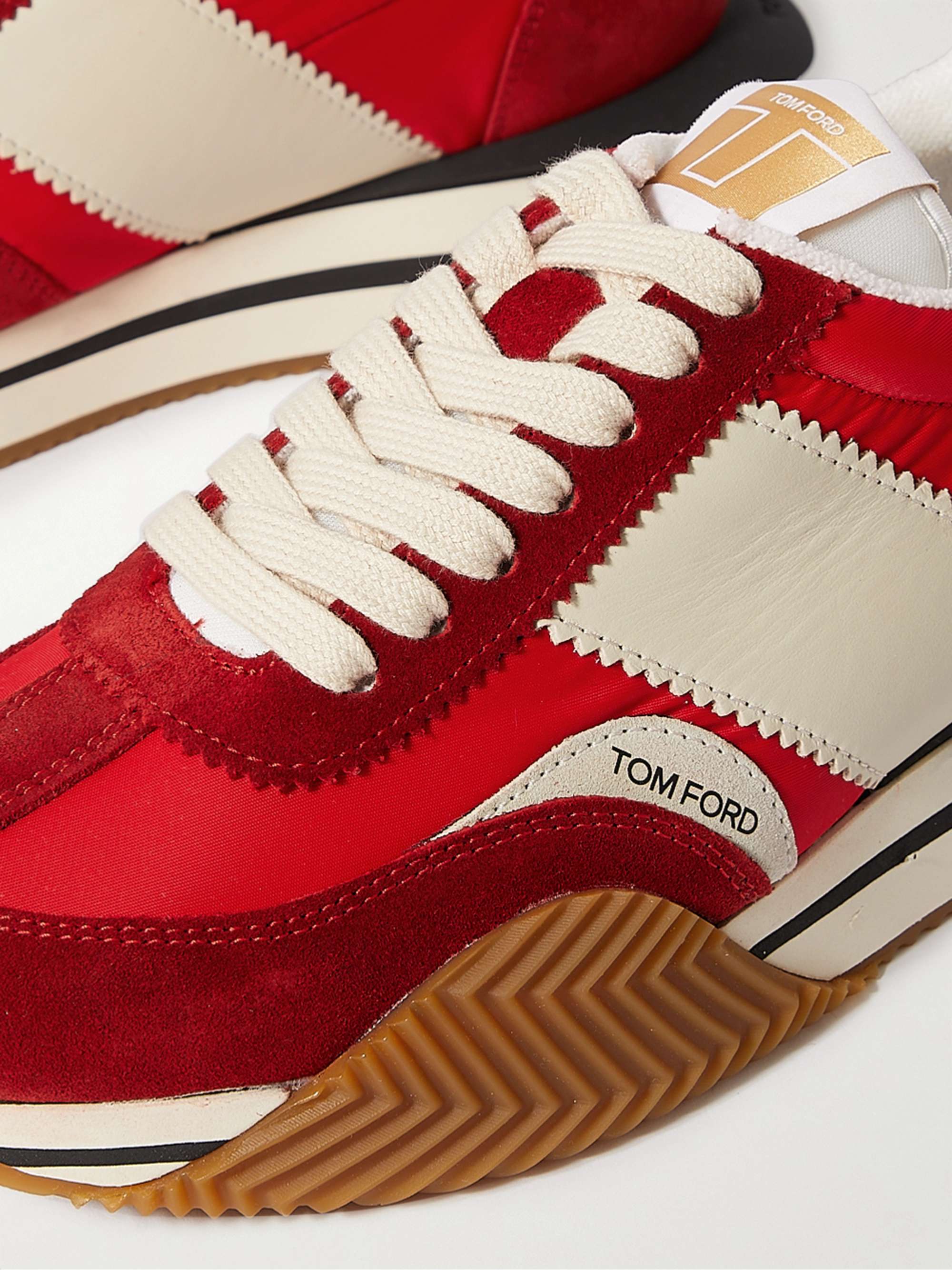 TOM FORD James Leather-Trimmed Nylon and Suede Sneakers