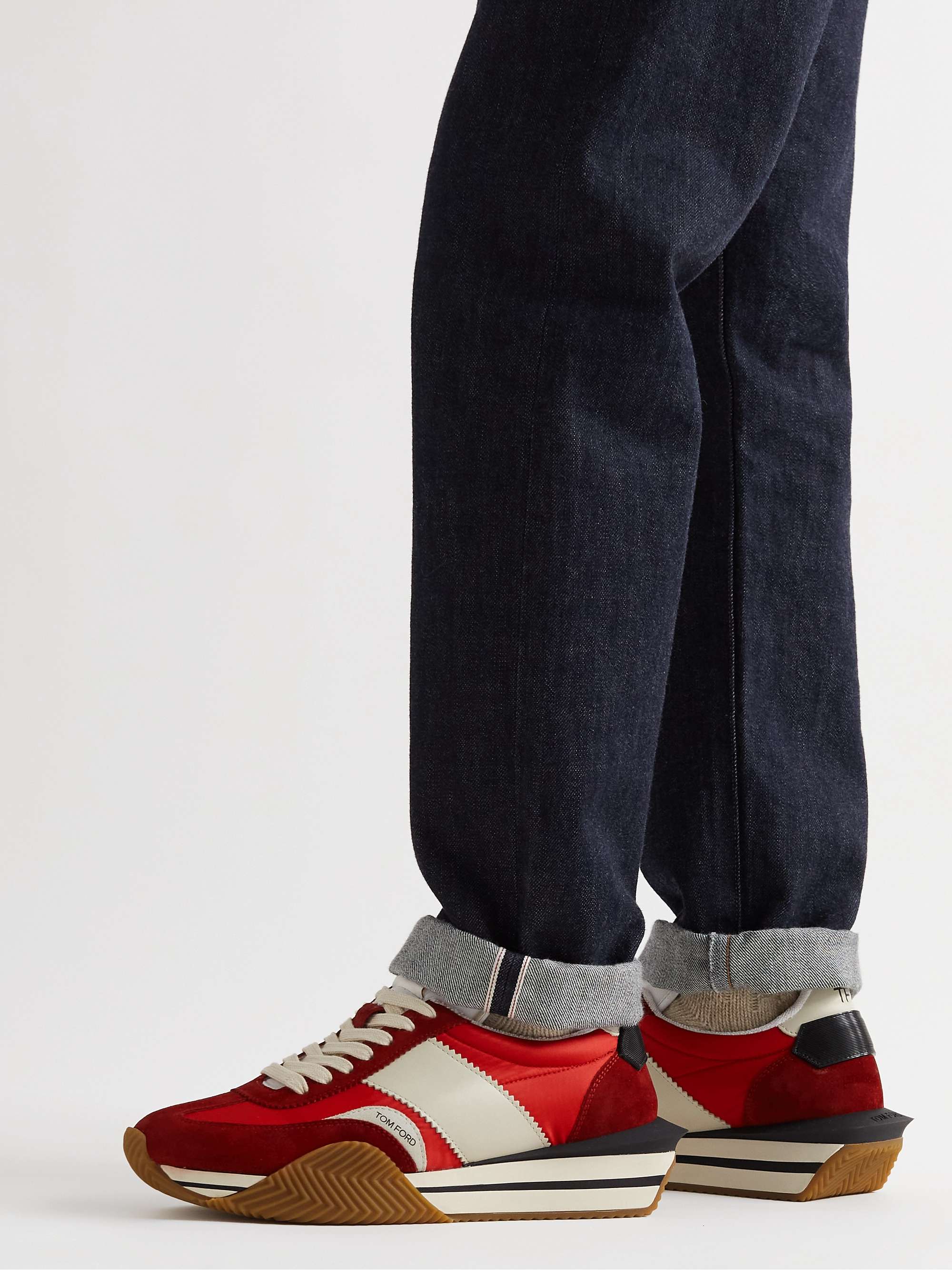 TOM FORD James Leather-Trimmed Nylon and Suede Sneakers