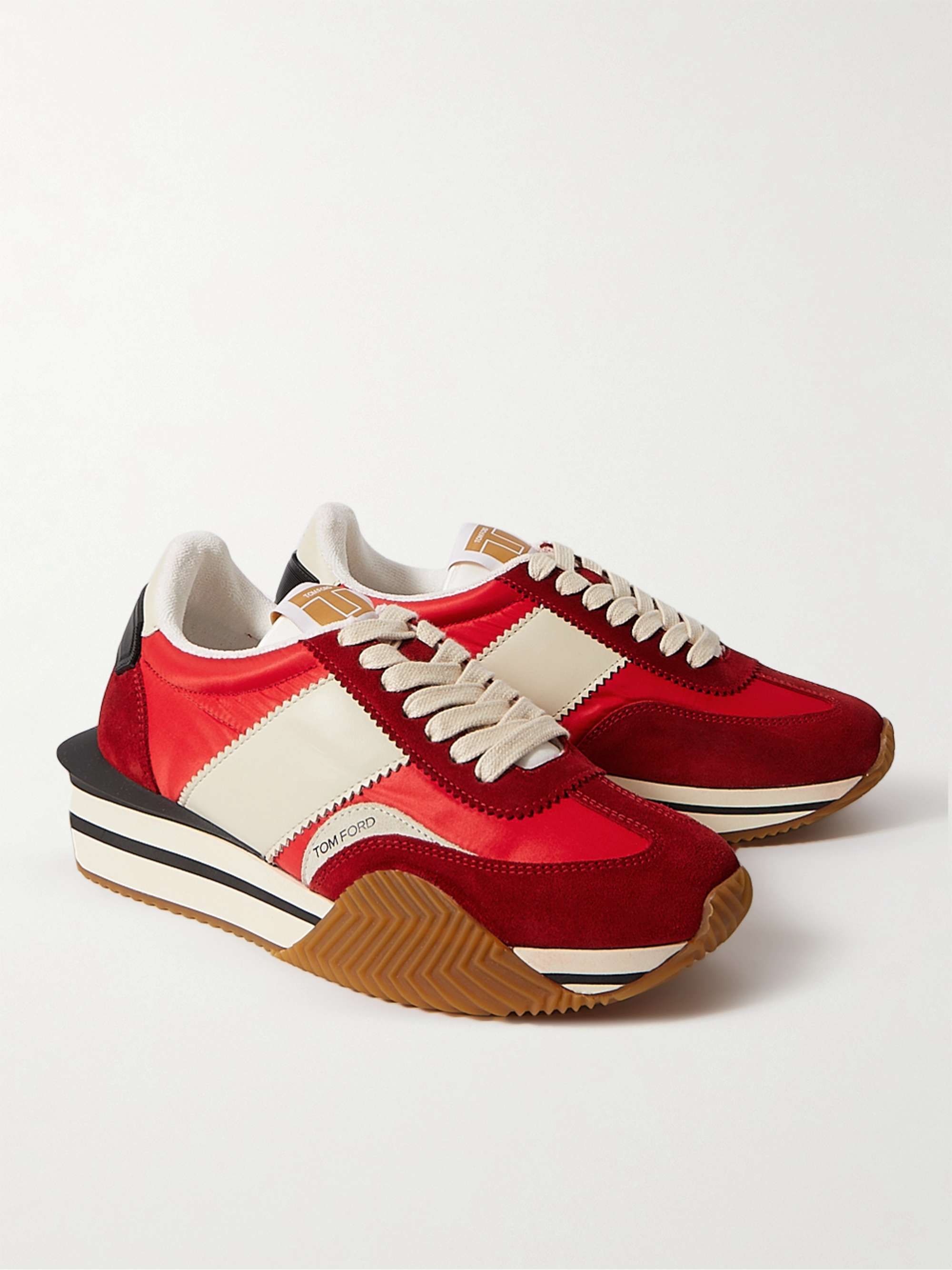 TOM FORD James Leather-Trimmed Nylon and Suede Sneakers