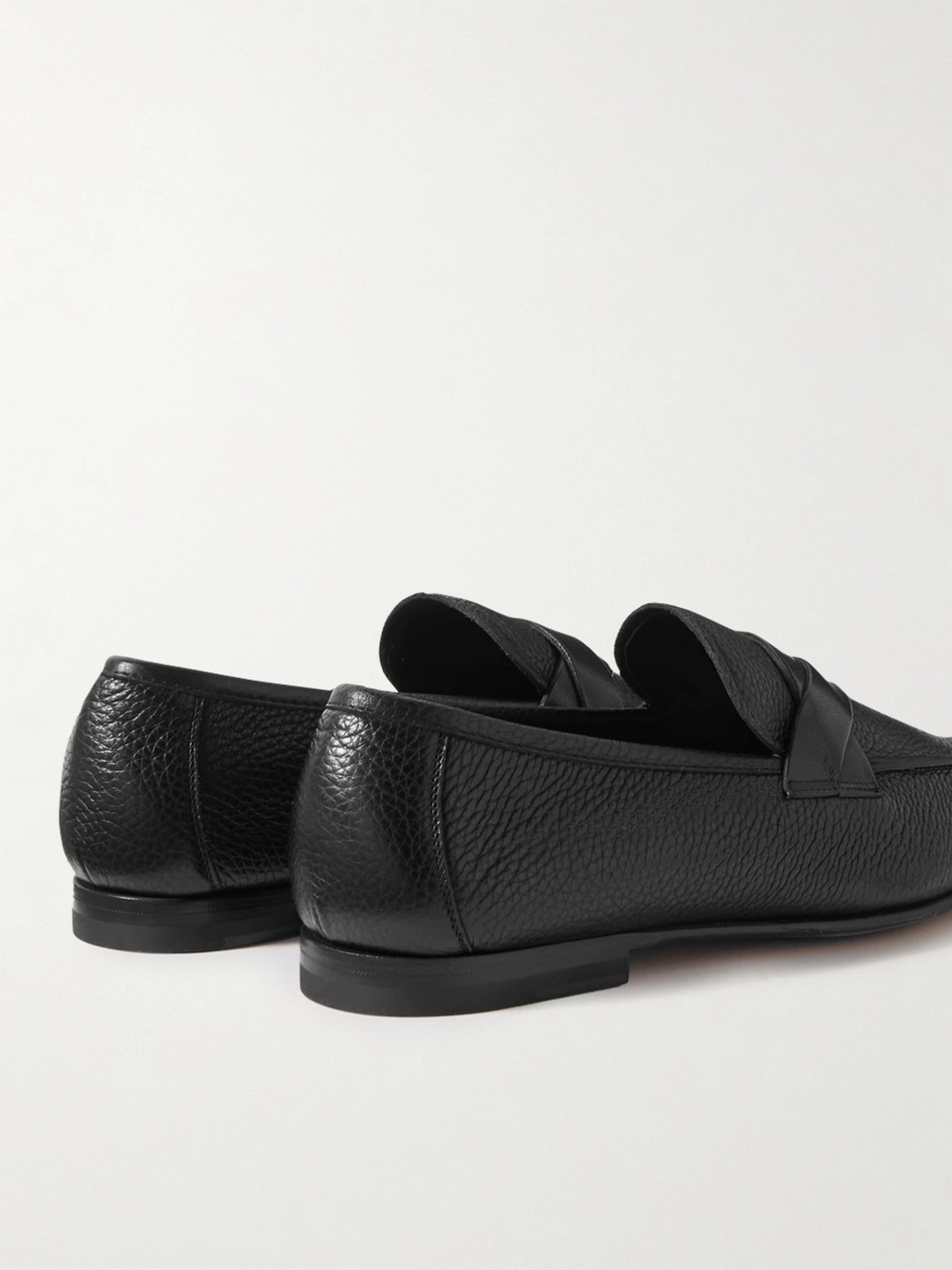 Shop Tom Ford Sean Full-grain Leather Loafers In Black