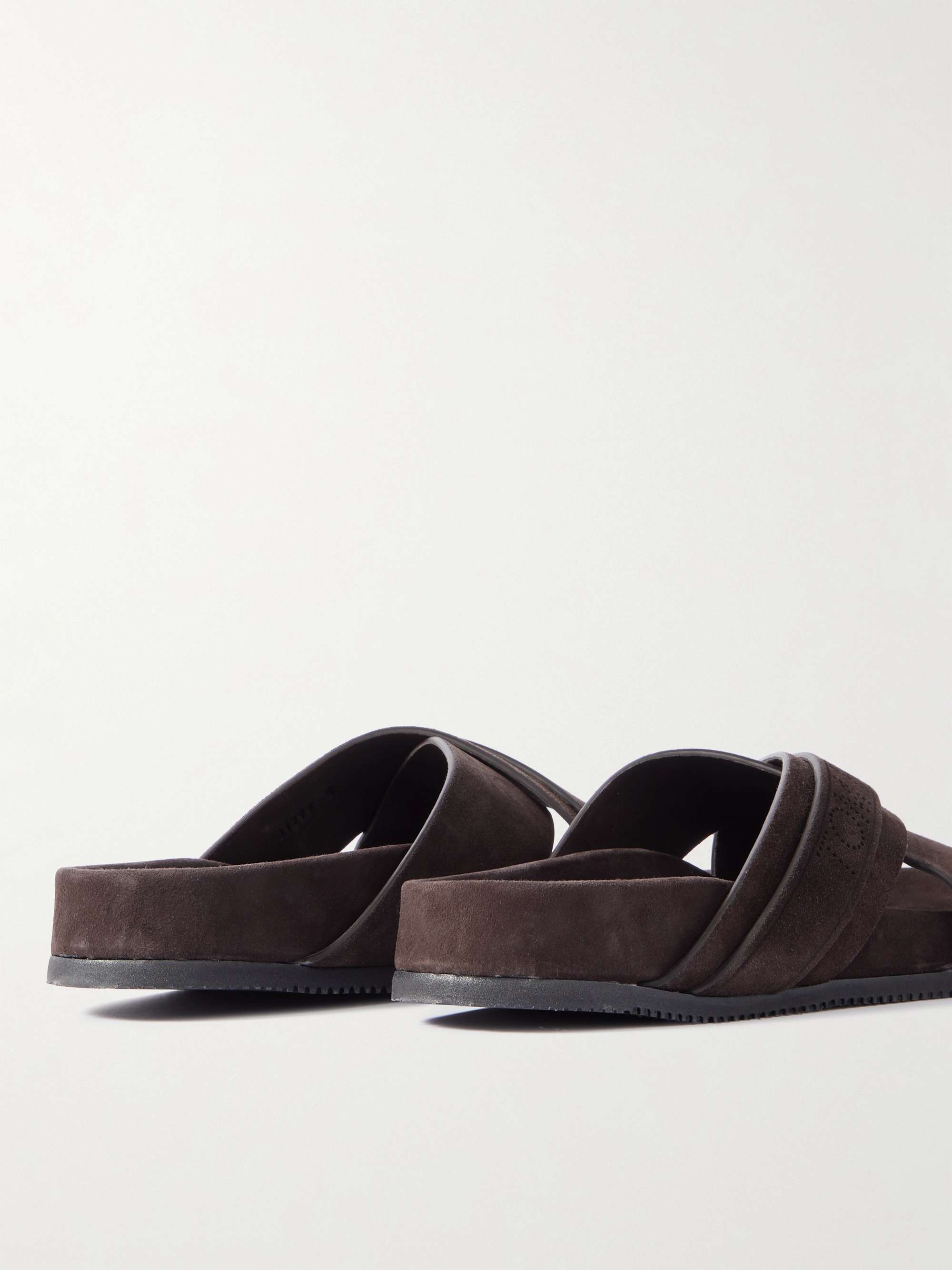 TOM FORD Wicklow Perforated Suede Slides