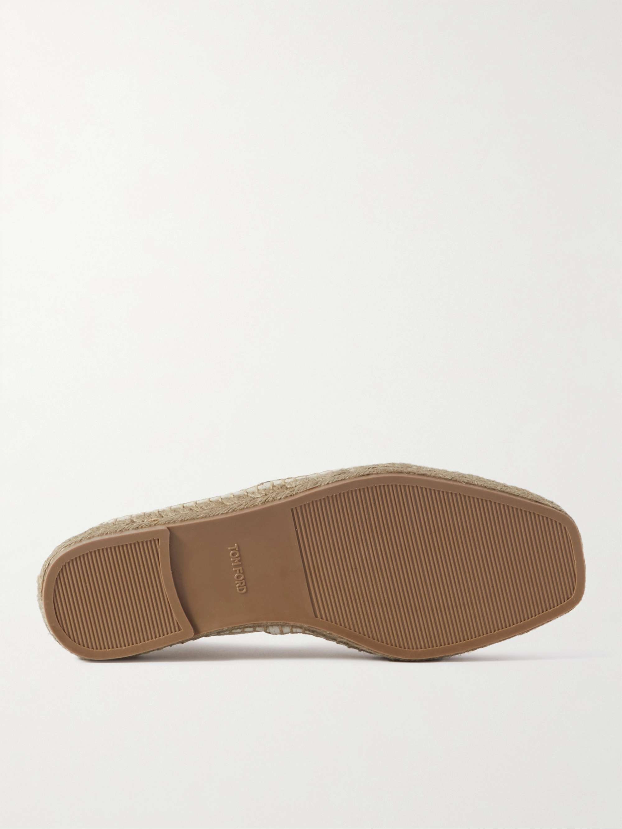 TOM FORD Barnes Textured-Leather Espadrilles