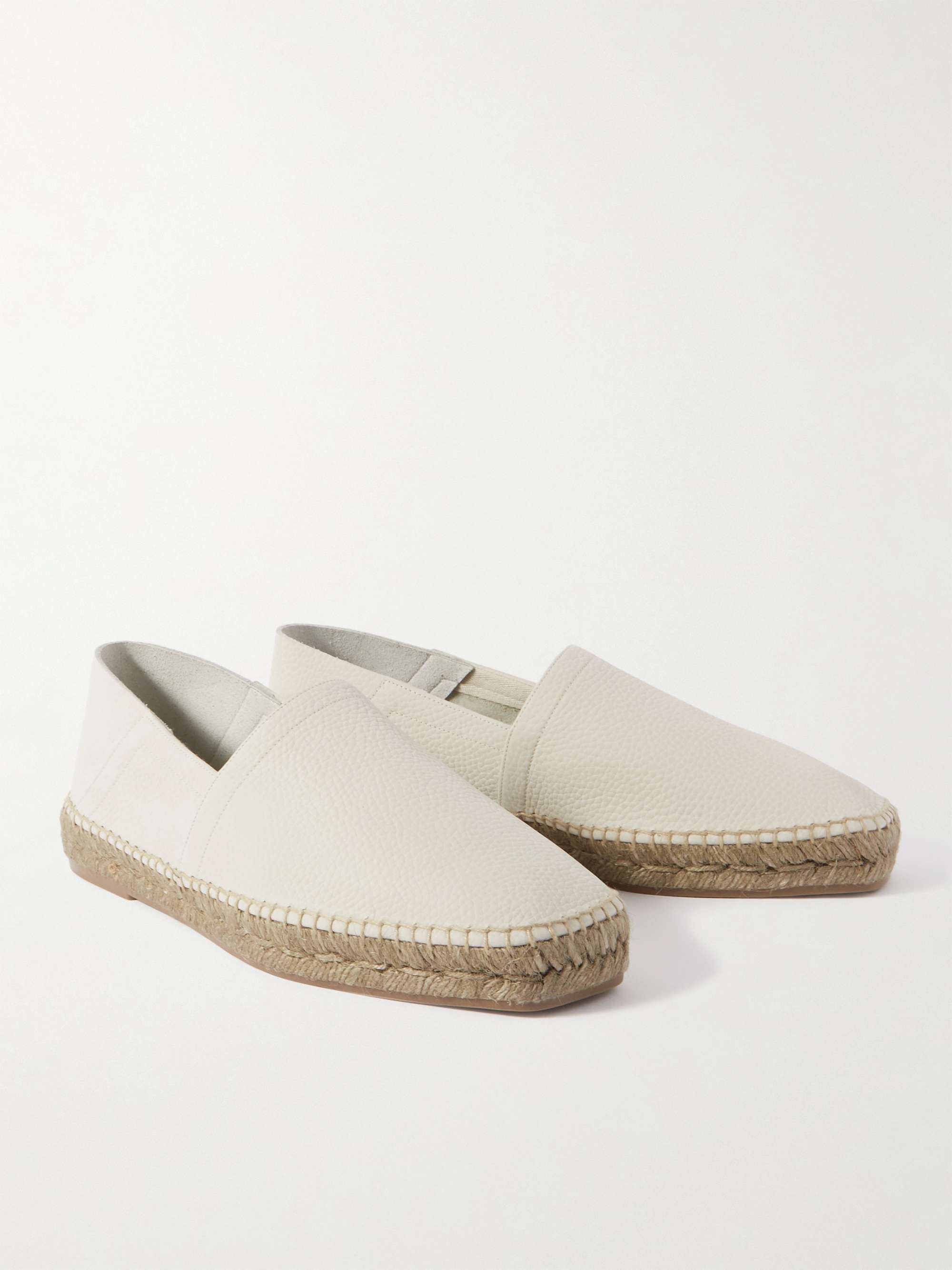 TOM FORD Barnes Textured-Leather Espadrilles