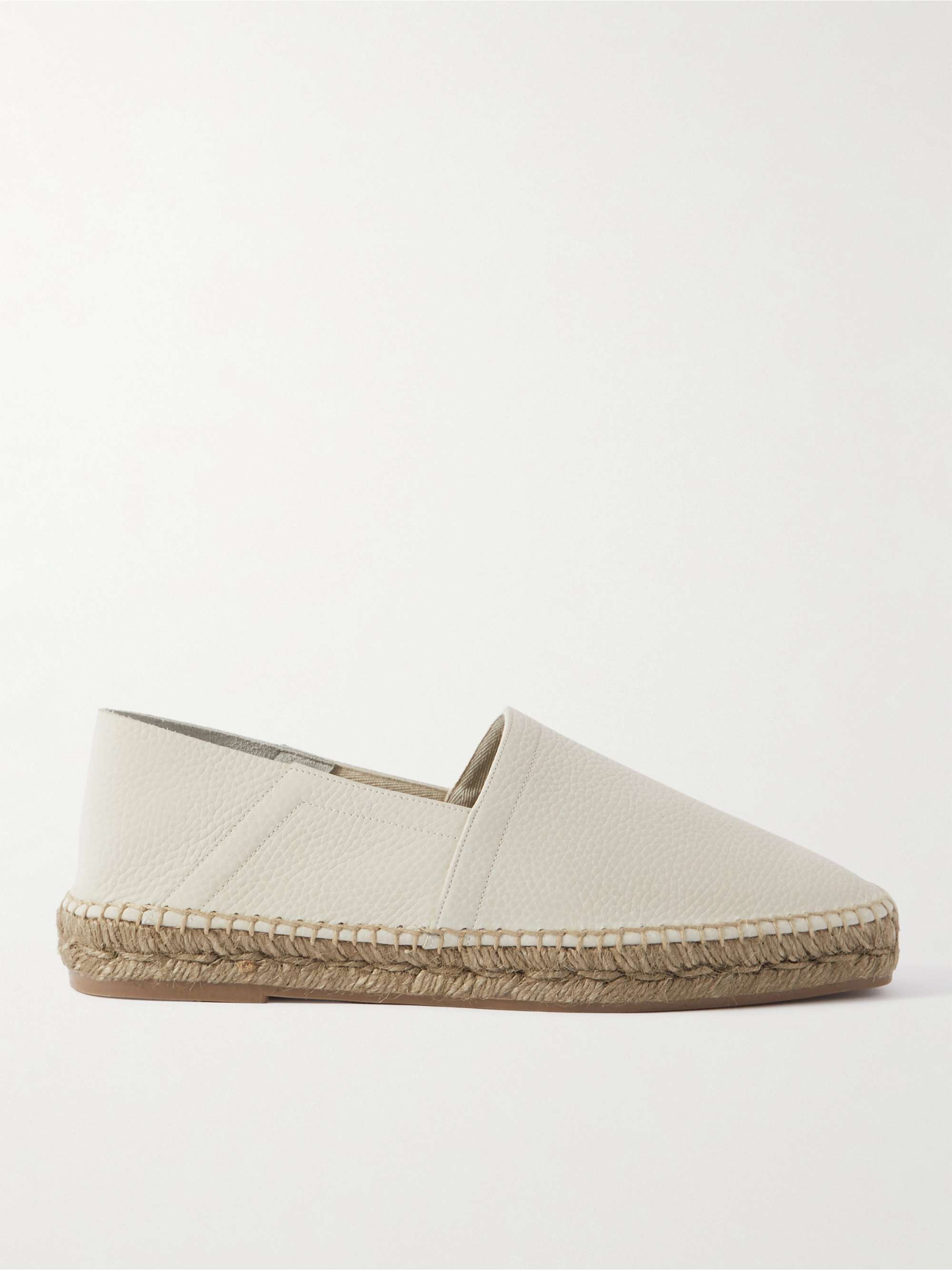 TOM FORD Barnes Textured-Leather Espadrilles