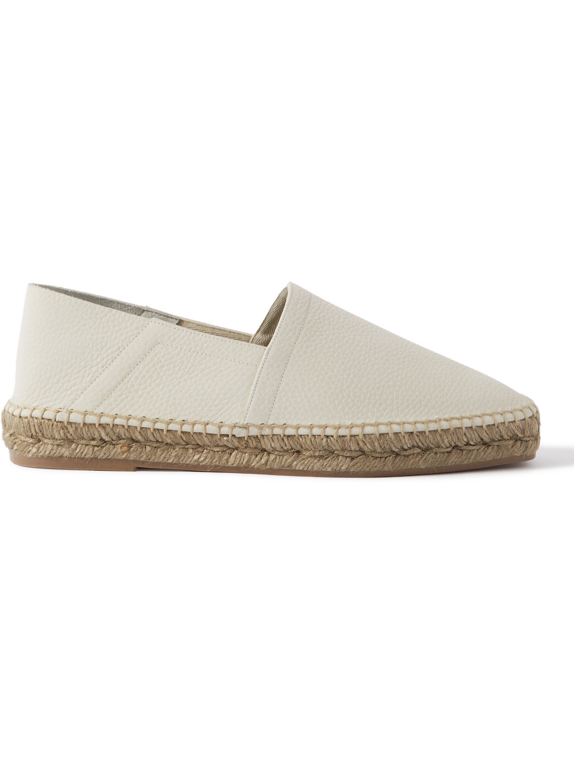 Tom Ford Barnes Textured-leather Espadrilles In White