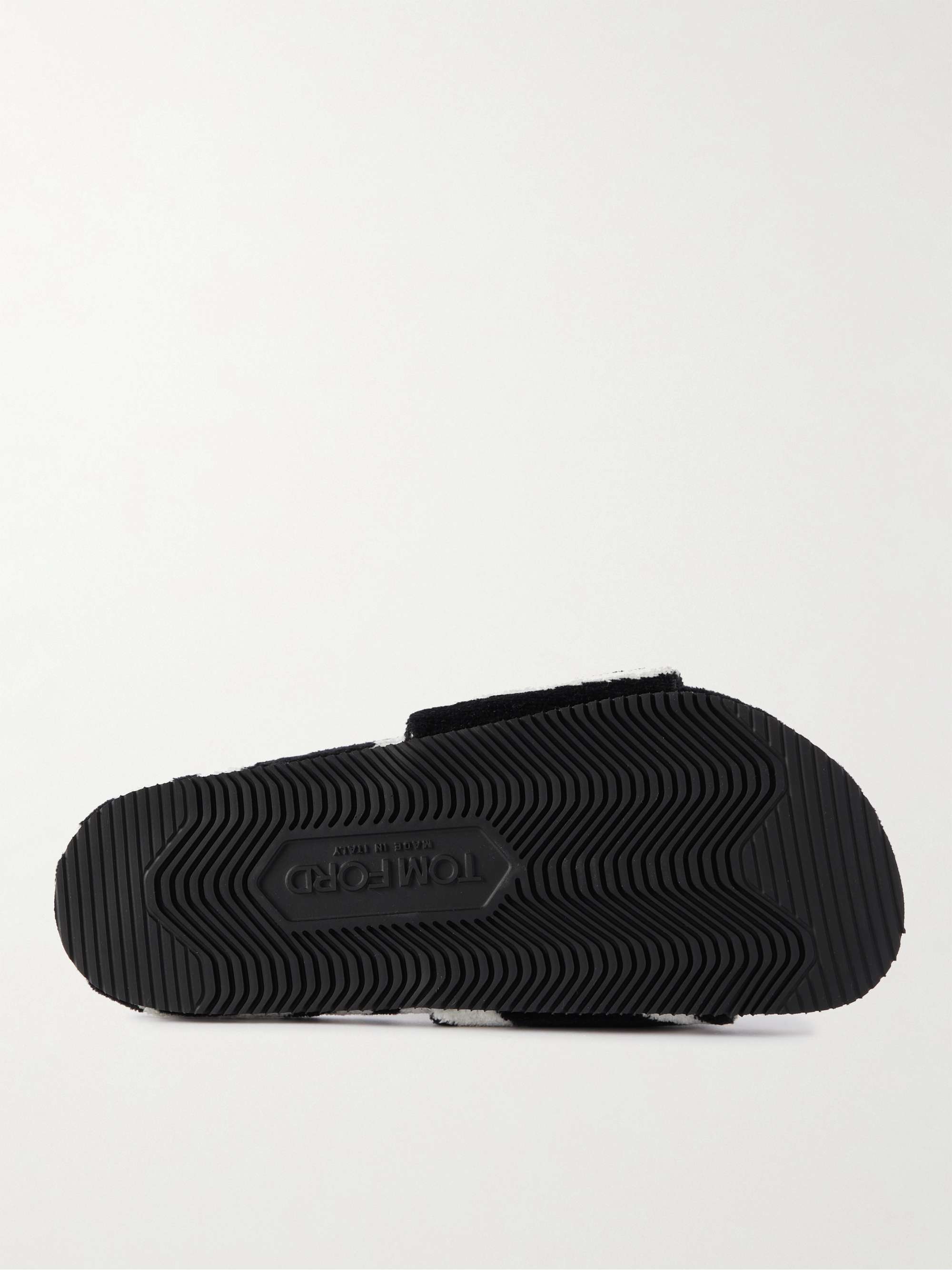 TOM FORD Harrison Logo-Embroidered Zebra-Print Terry Sandals