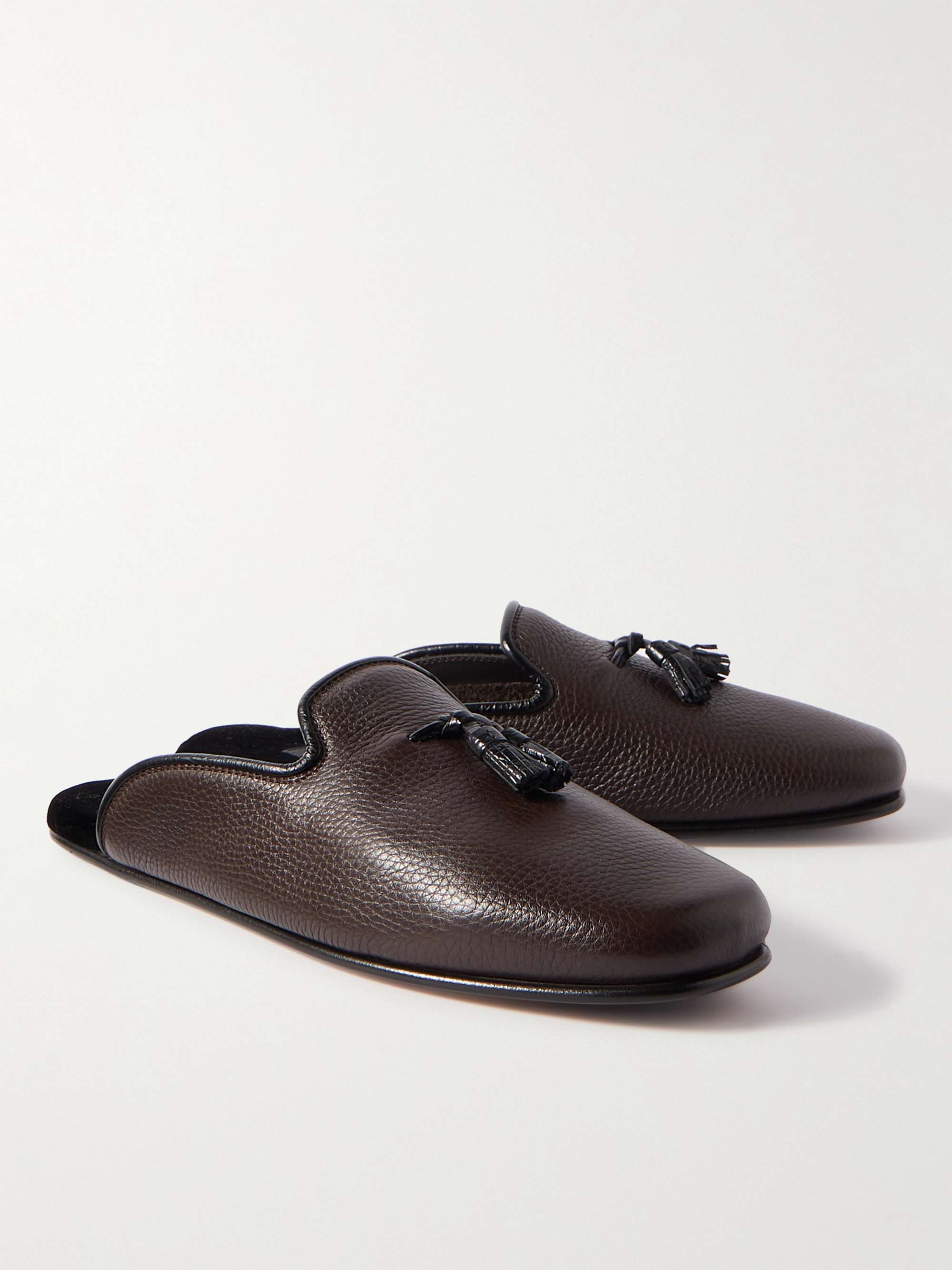 TOM FORD Winston Full-Grain Leather Tasselled Slippers