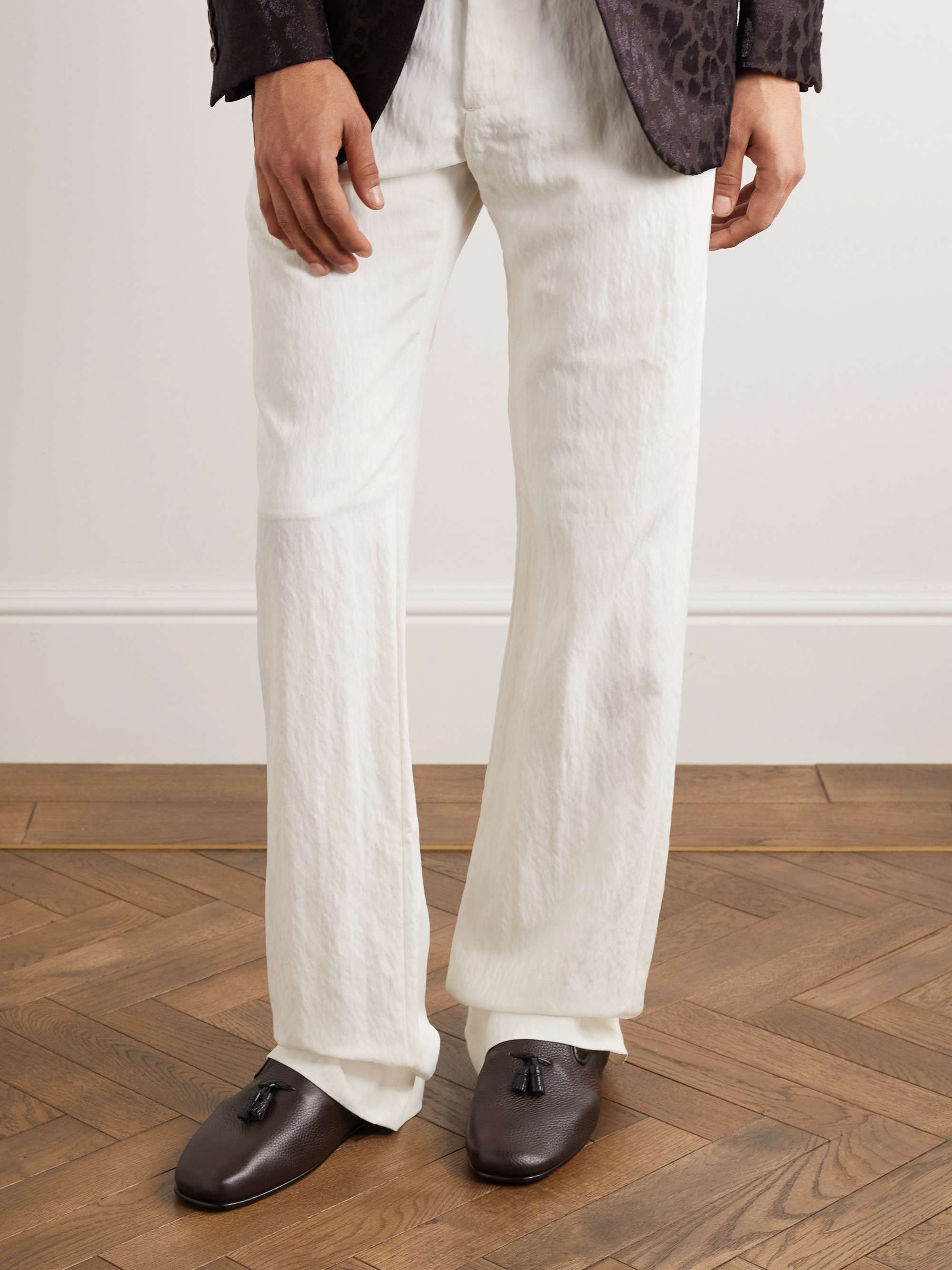 TOM FORD Winston Full-Grain Leather Tasselled Slippers