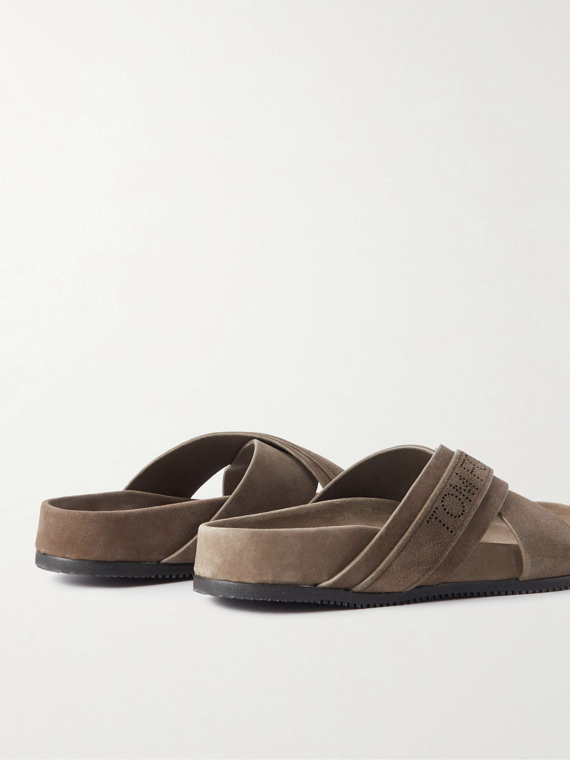 TOM FORD Wicklow Perforated Suede Slides