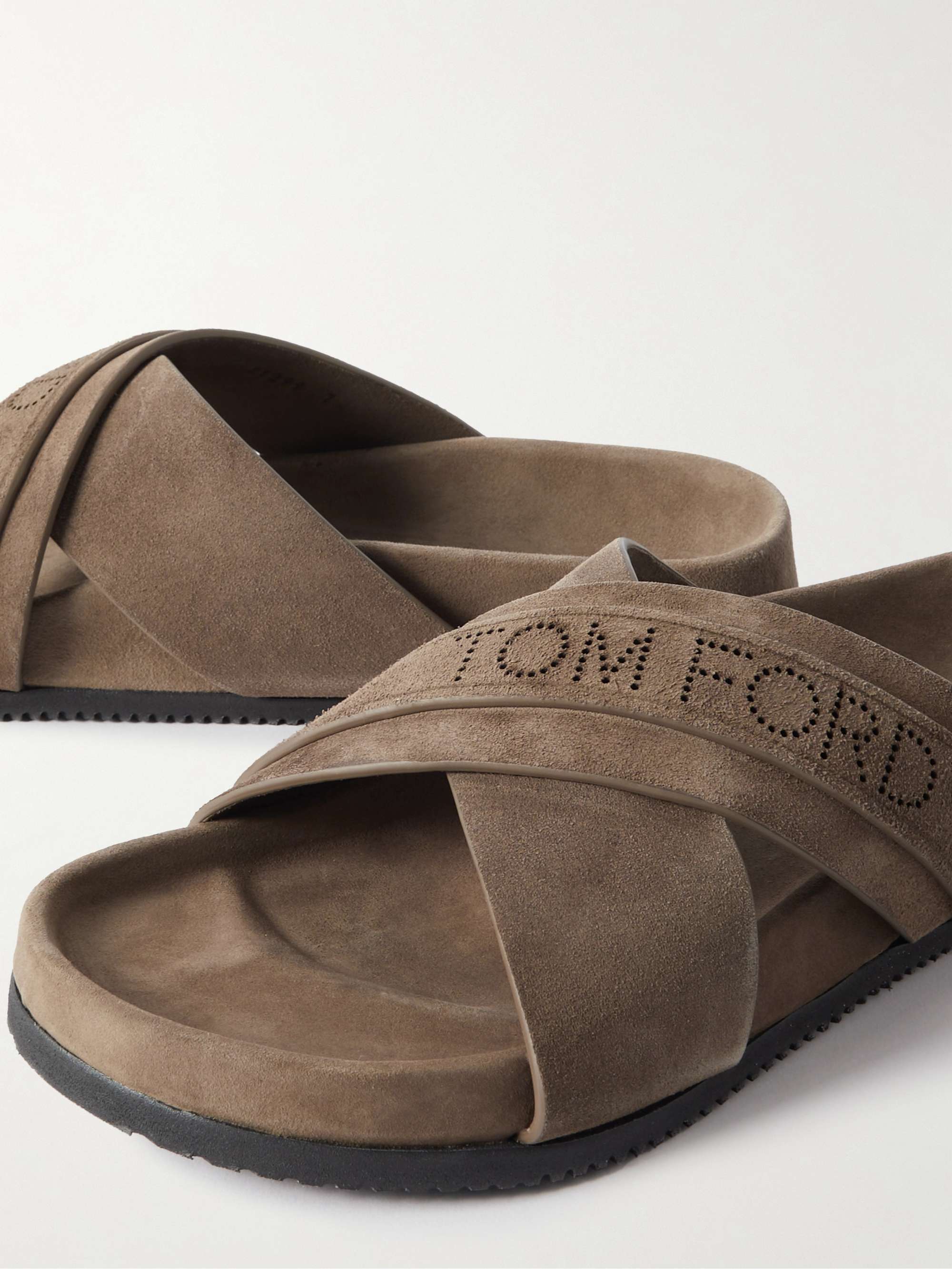TOM FORD Wicklow Perforated Suede Slides